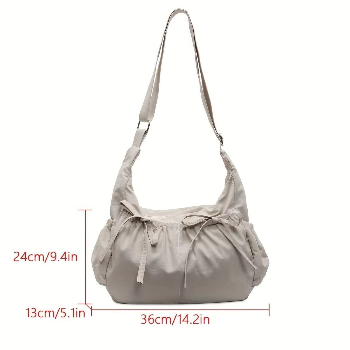 Large Capacity Women’s ShoulderBags Nylon Pleated Crossbody Bag Multiple Pockets
