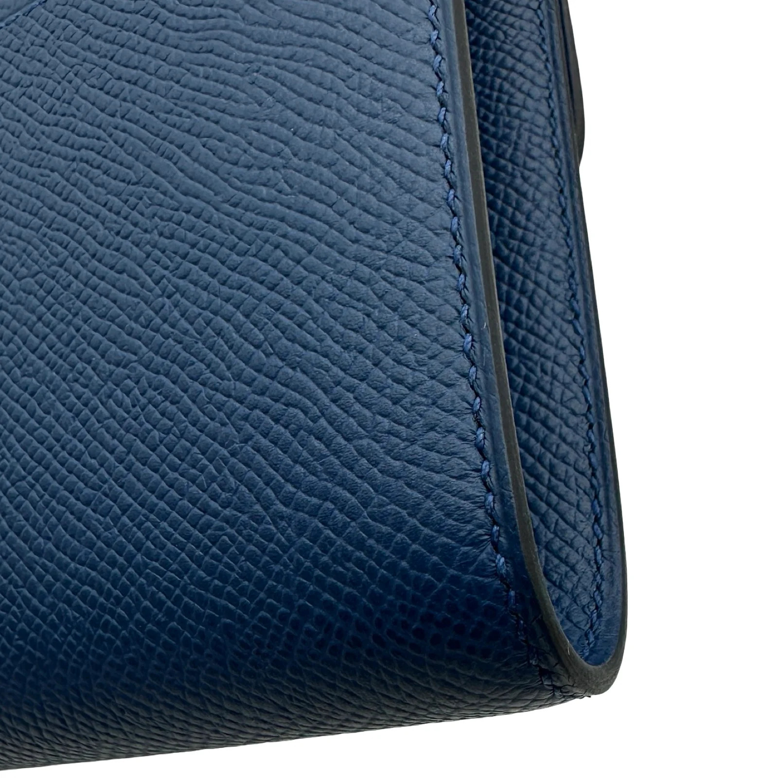 HERMES Constance Togo Blue Epsom Leather Shoulder Bag #OKB669