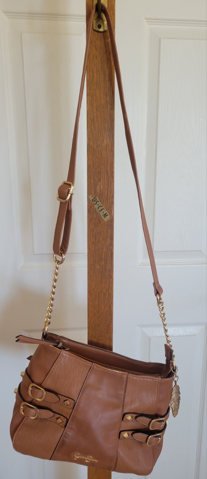 Jessica Simpson Med Size Crossbody Purse with Adjustable Strap Buckle Accents