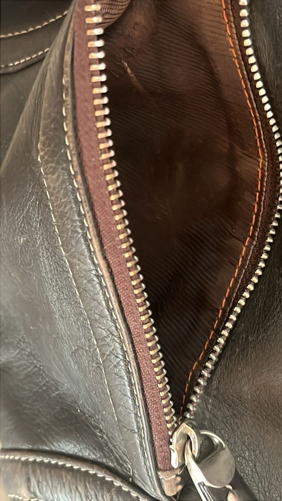 Anais Paris Brown Leather Crossbody Bag Women Adjustable Strap Distressed Vintag