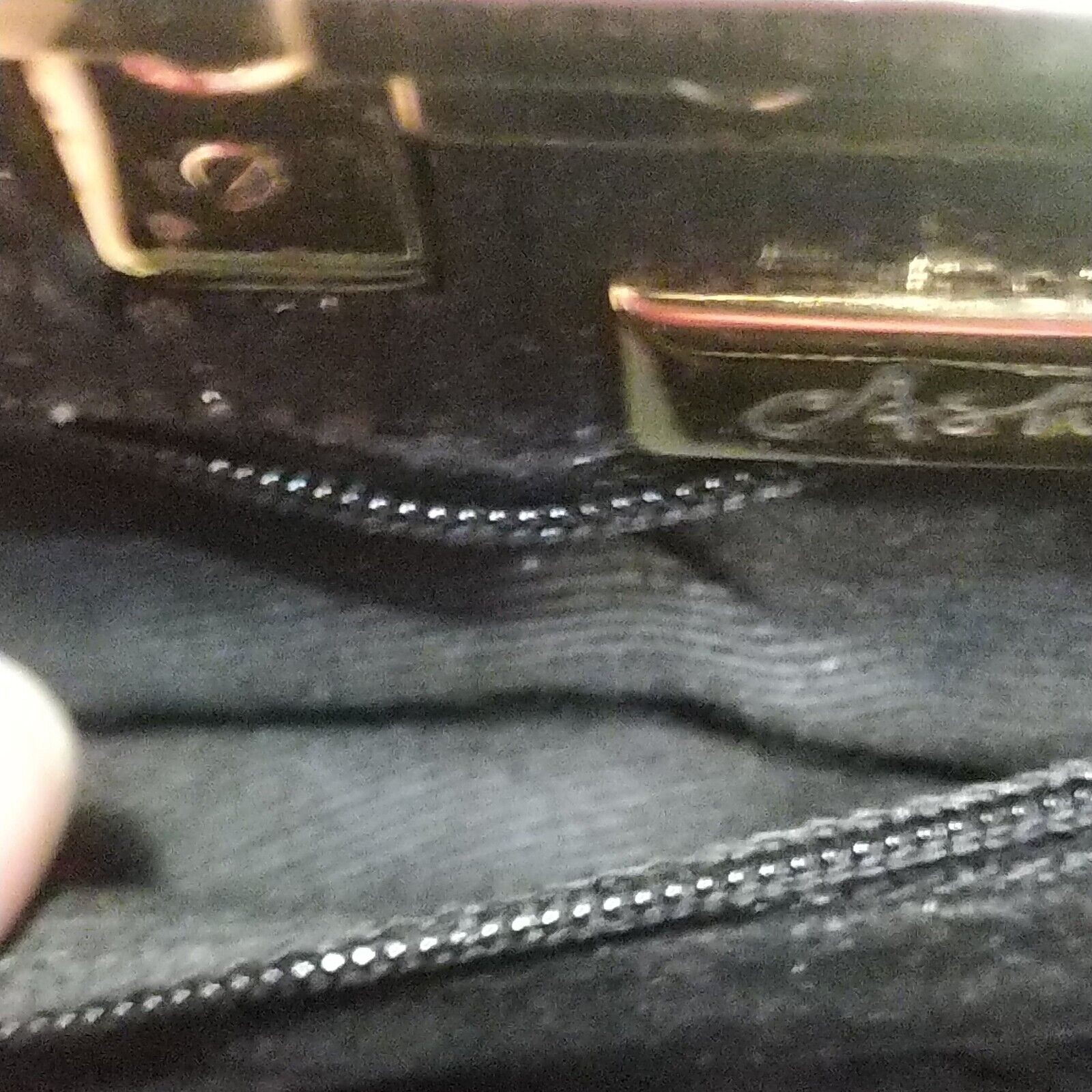 Rare ASHNEIL Black Shoulder Bag Clutch gold sparkle top purse Button Open EUC!!