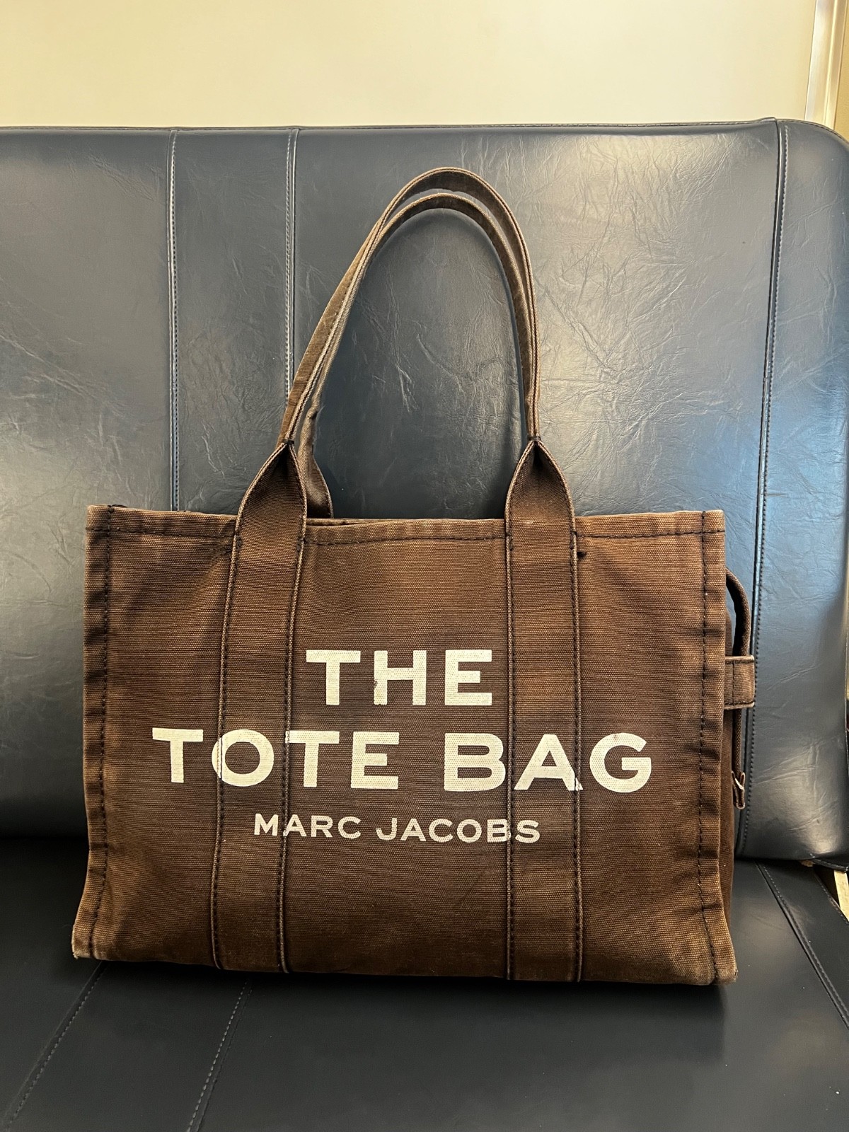 Marc Jacobs The Tote Bag Brown | Size Large Cotton Canvas Designer Shopper
