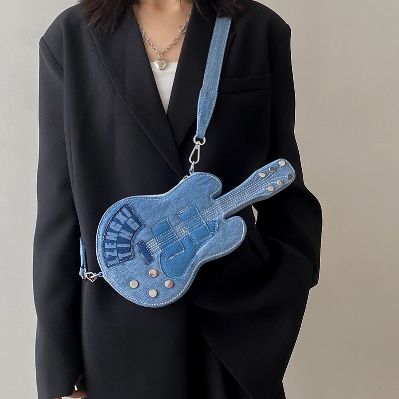 Women’s bag denim shoulder messenger bag guitar bag