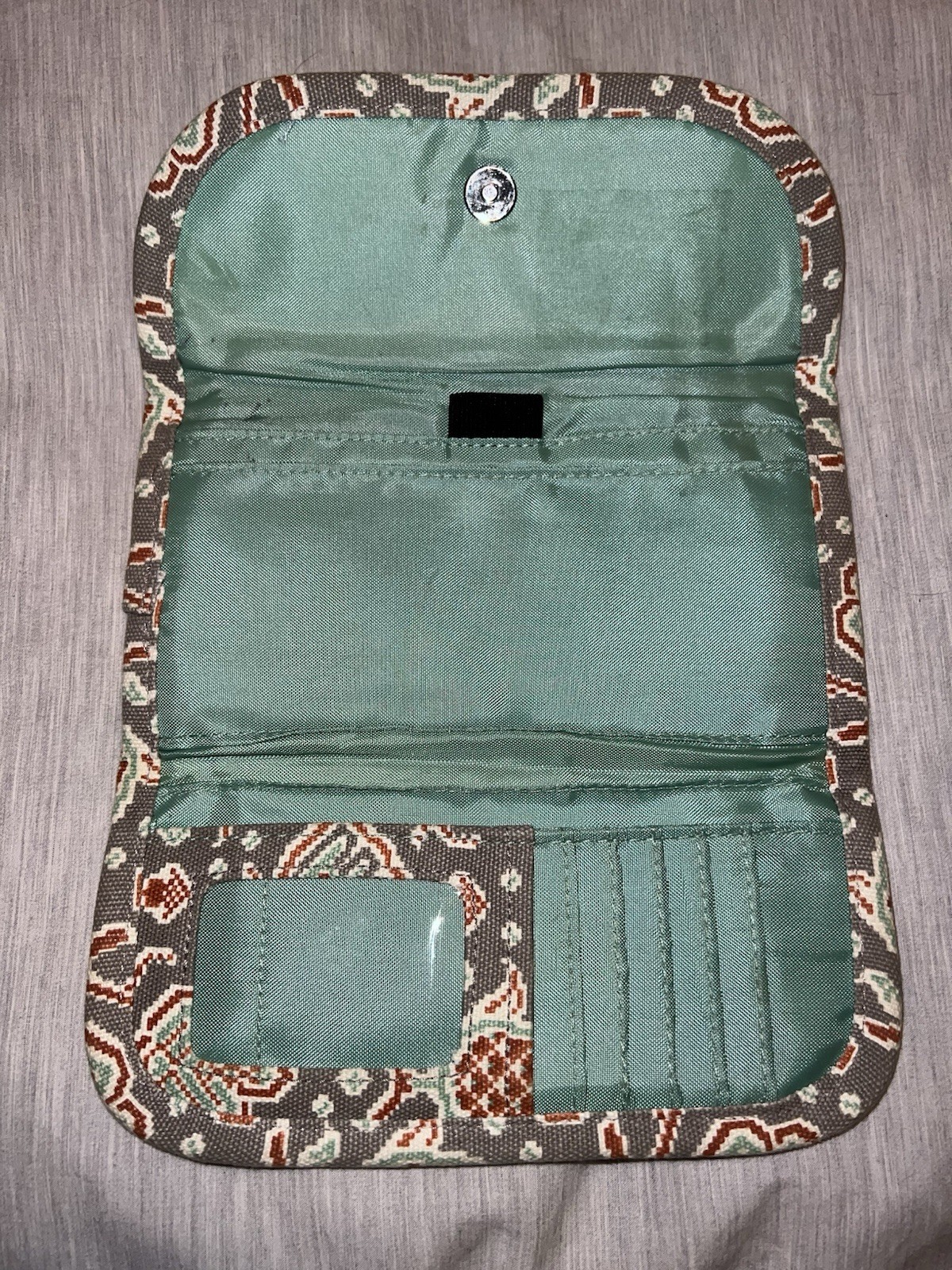 Kavu Rope Sling Bag With Matching Wallet Fall Pattern Pinecones Leaf Design EUC