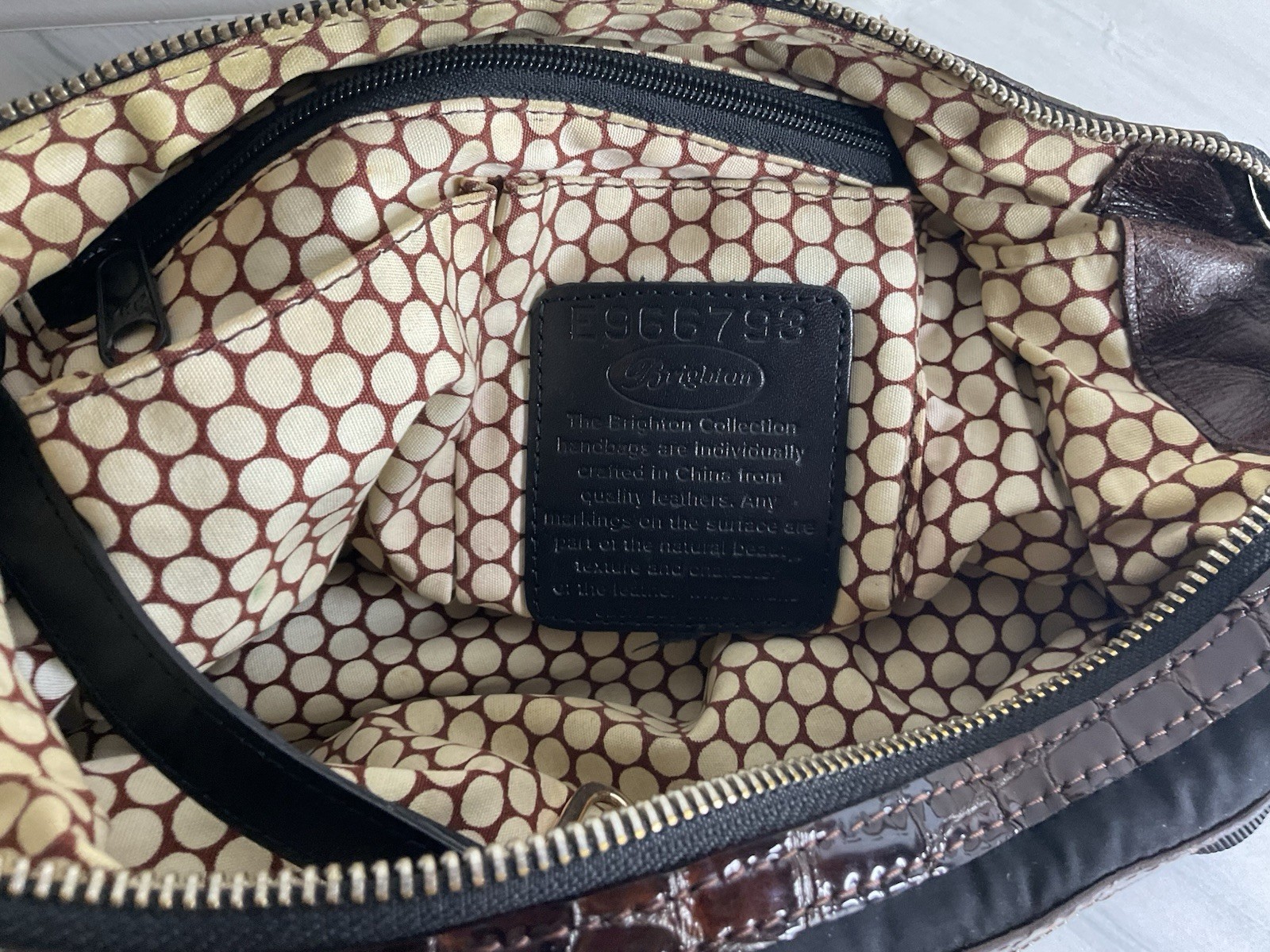 Brighton Black Crossbody Bag w/ Adjustable Strap, Zip, Pockets