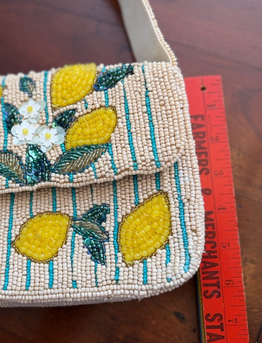 Viral TikTok Beaded Lemon Shoulder Bag Striped Fruit Purse Handcrafted India