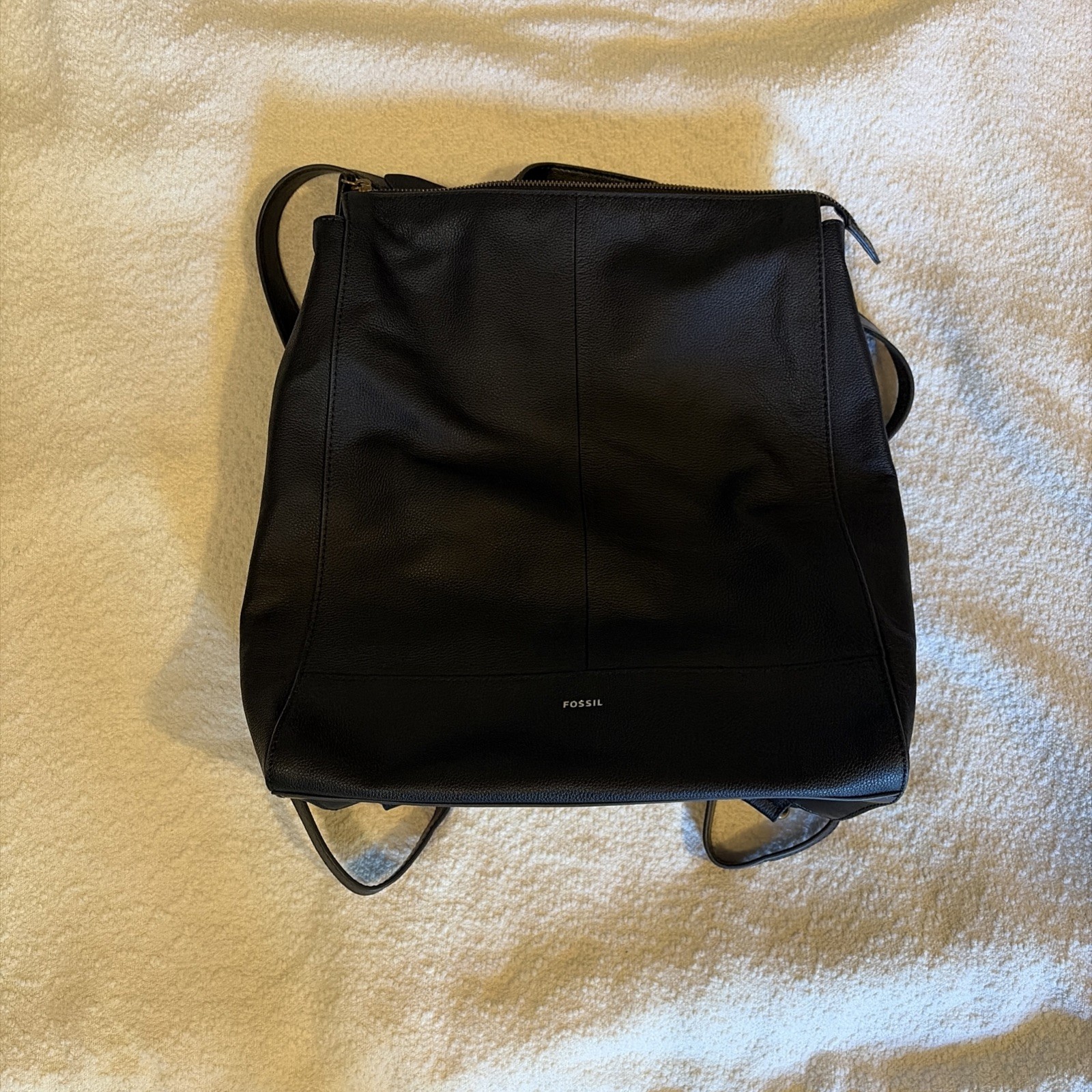 Fossil Elina Large Convertible Backpack Black Leather Cow Hide SHB2979