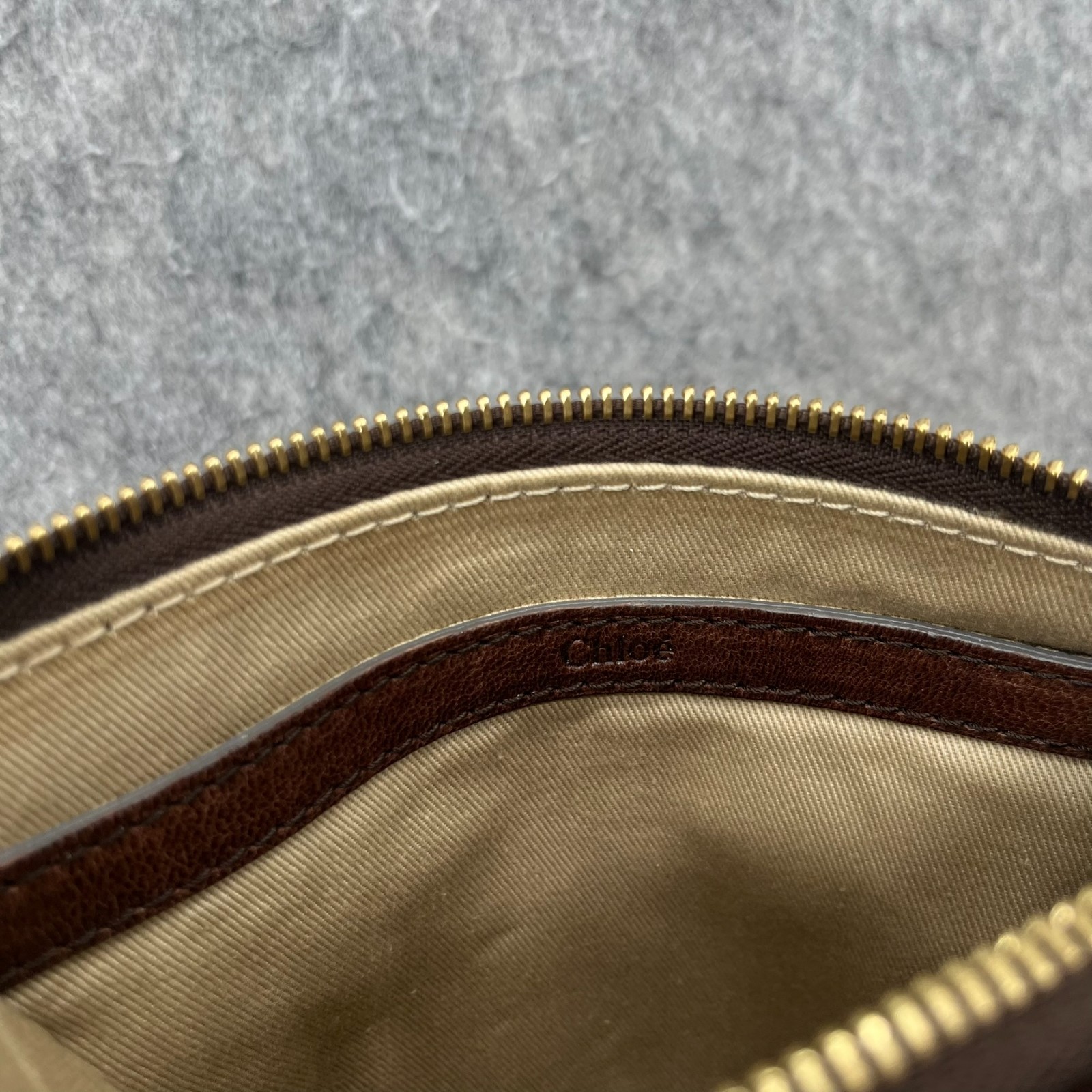 Vintage CHLOE Braided 2 Way Crossbody Handbag Brown Leather