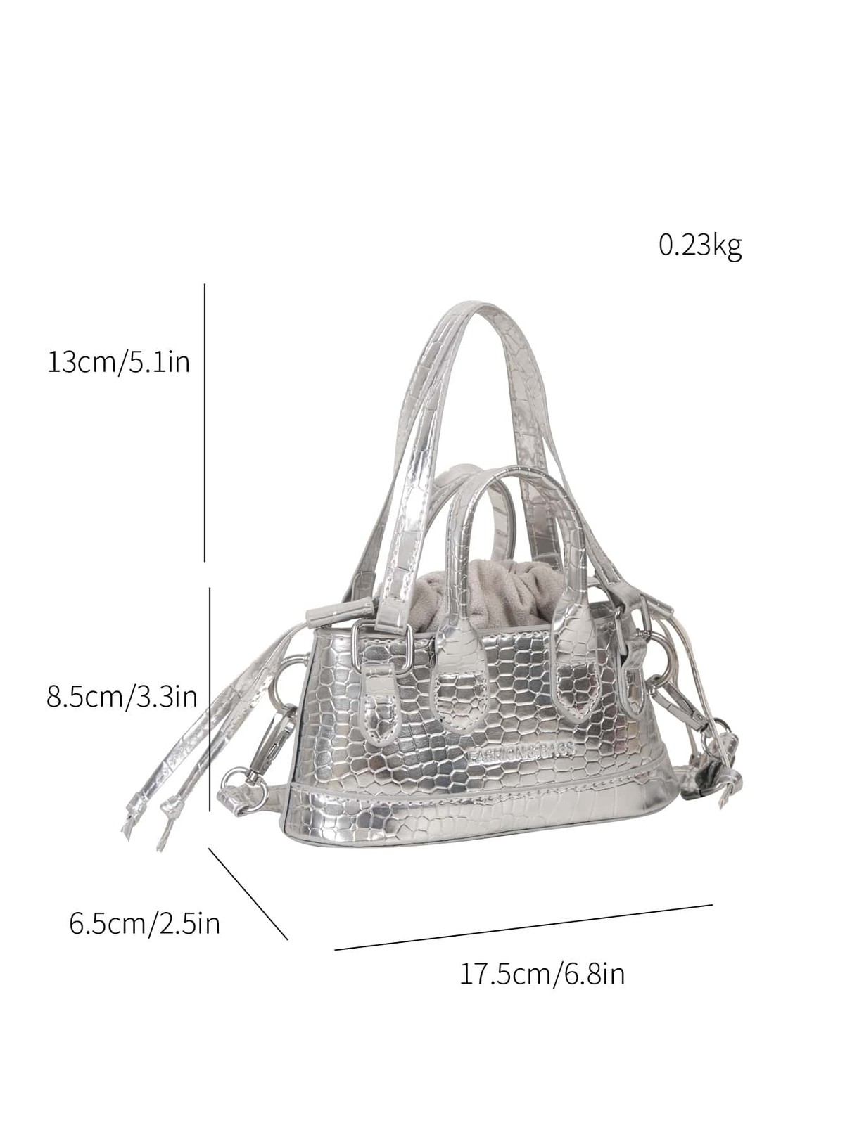 Mini Croc Embossed Bucket Bag Women Drawstring Novelty Crossbody Shoulder