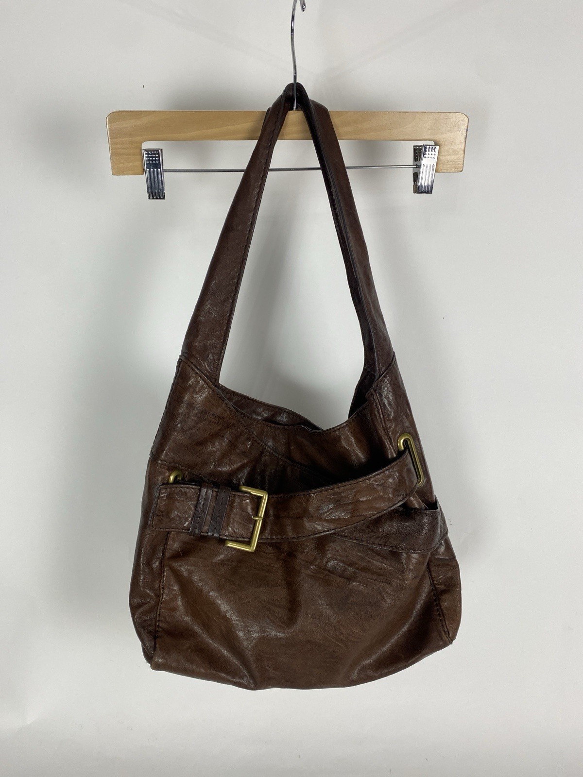 Kooba Leather Buckle Hobo Bag | Slouchy Boho Y2K Luxury Shoulder Bag