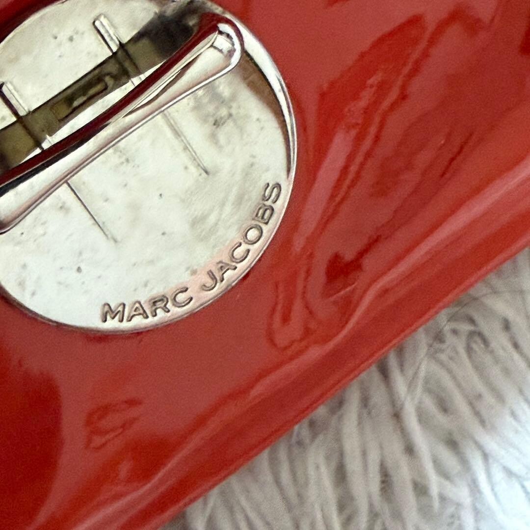 Marc Jacobs Orange Patent Leather Handbag Silver Zip 31cm x 21cm x 11cm