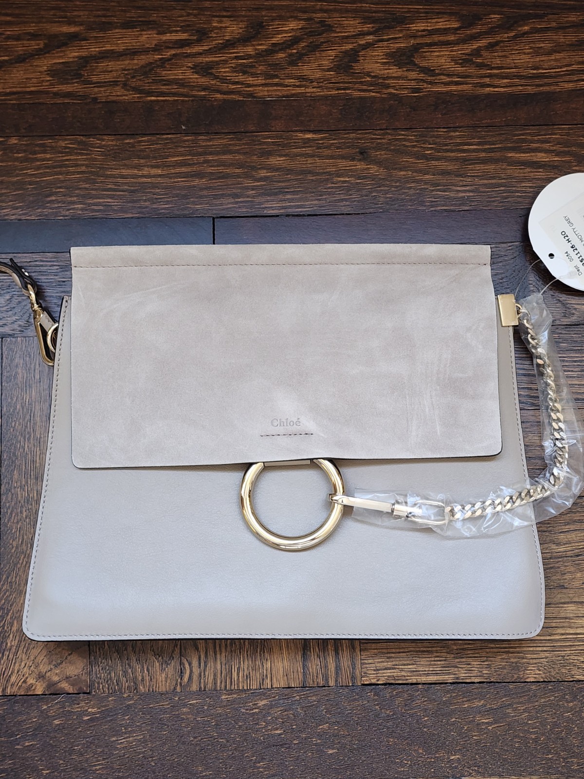 $1950 Brand New 100% Authentic Chloe Faye Motty Gray Shoulder Bag