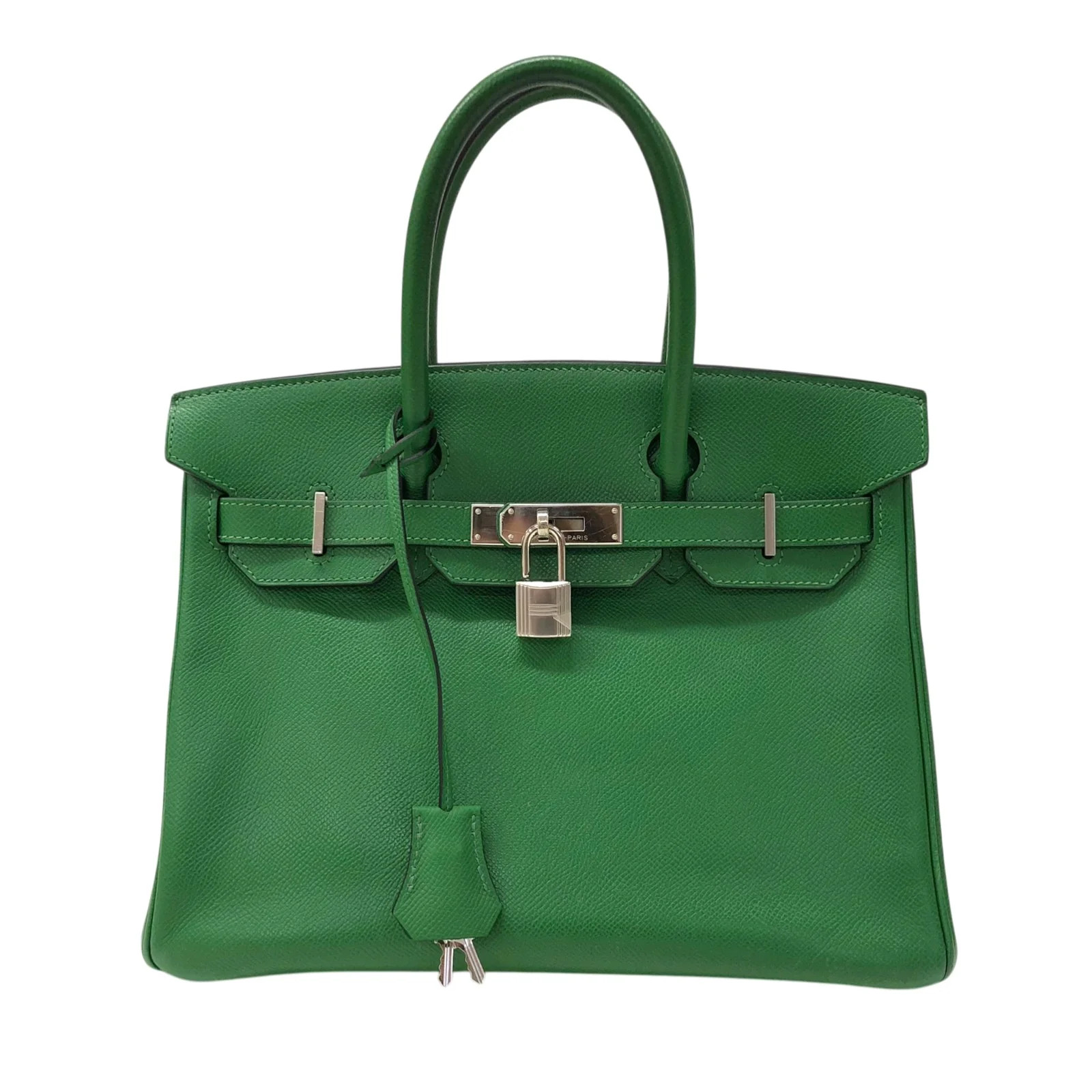 HERMES Birkin 30 Red Epsom Leather Handbag #OKB461