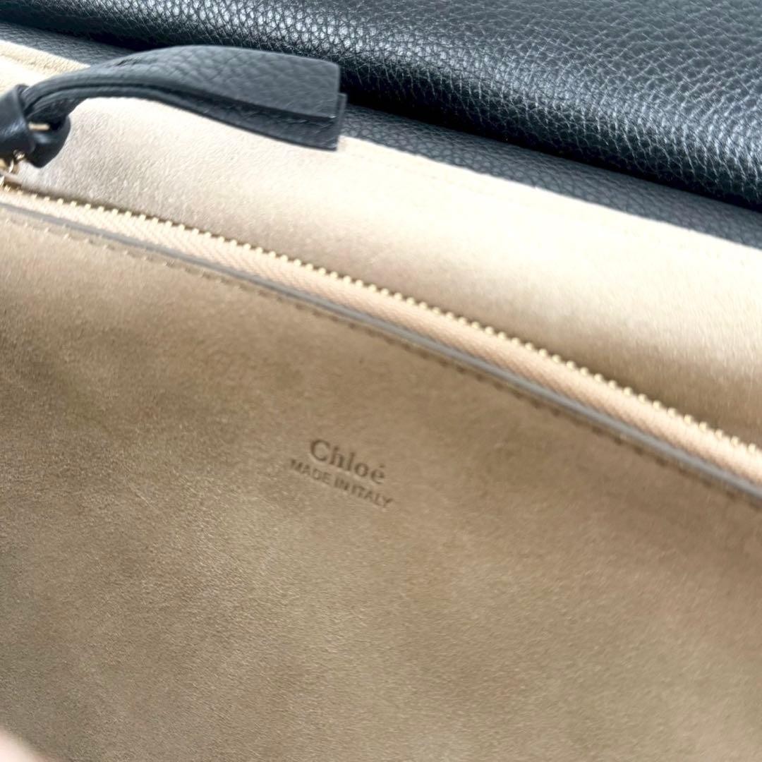 CHLOE Shoulder bag Faye leather and metal chain Black Authentic From Japan