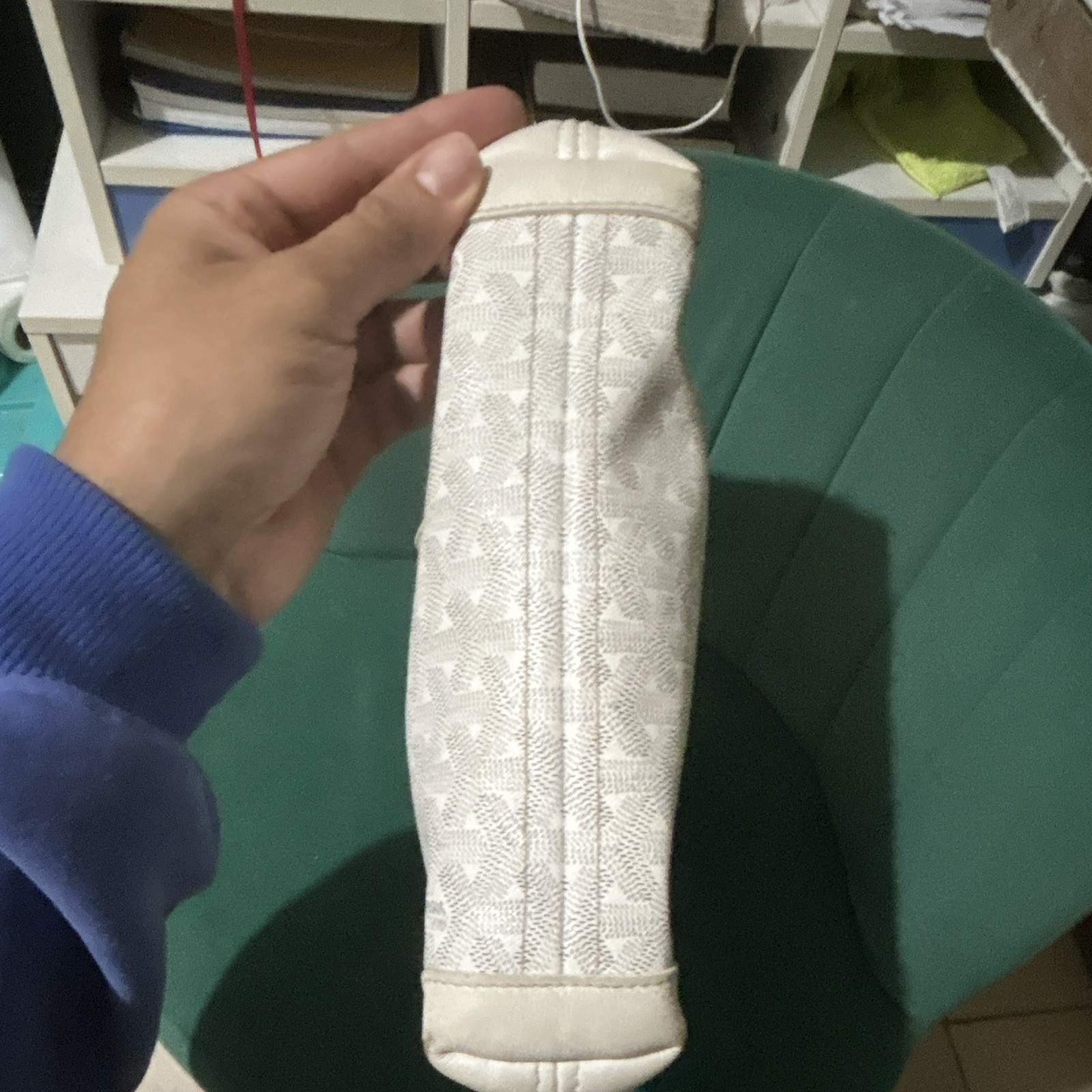 Goyard White Goyardine Zip Wristlet Strap Clutch Pouch, Silver Hardware
