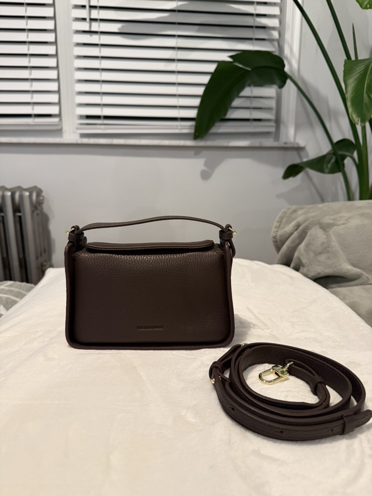 The Horse Mini Clementine Bag in Charcoal with Gold Hardware Crossbody