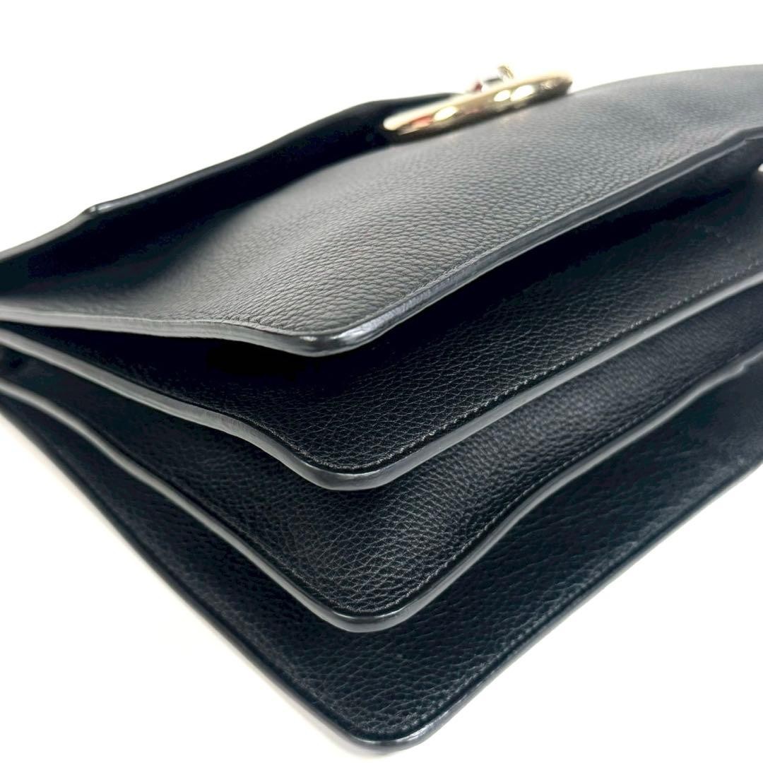 CHLOE Shoulder bag Faye leather and metal chain Black Authentic From Japan