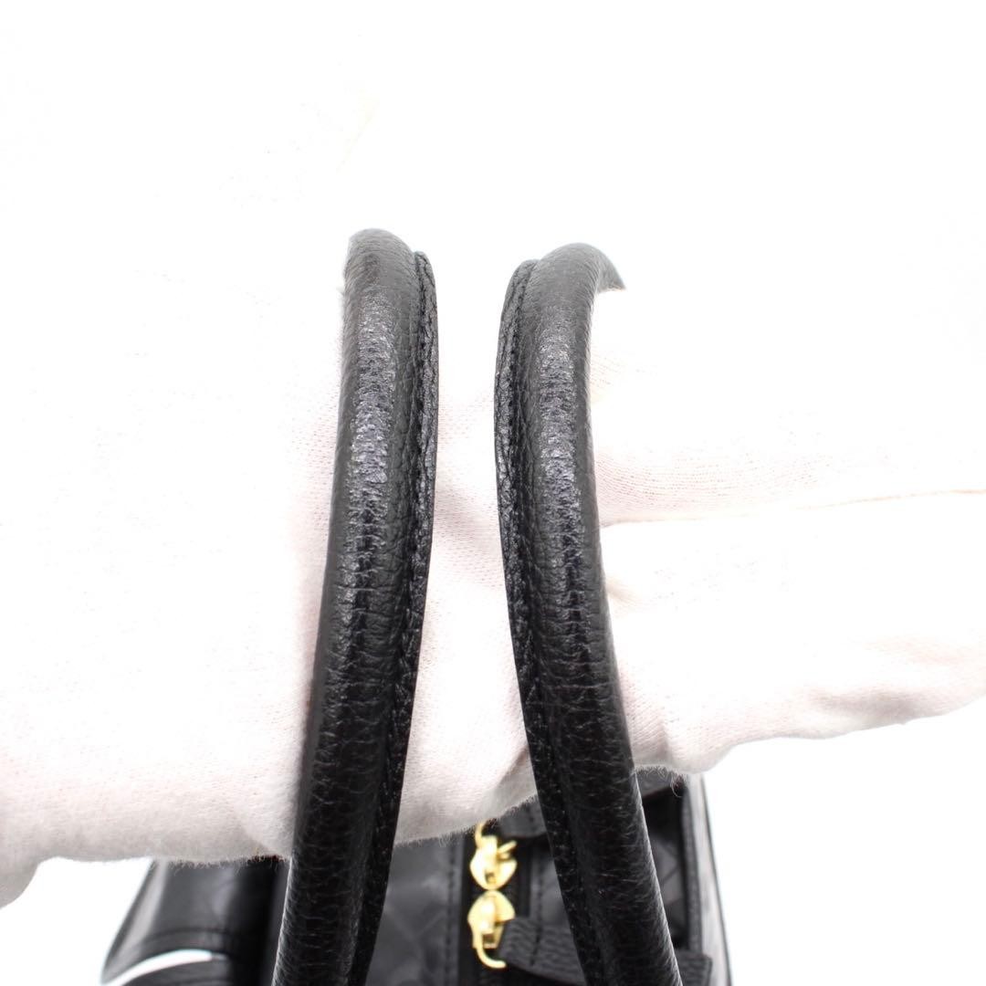 Gherardini Softy Logogram Black Tote Handbag Japan Near Mint 0610780
