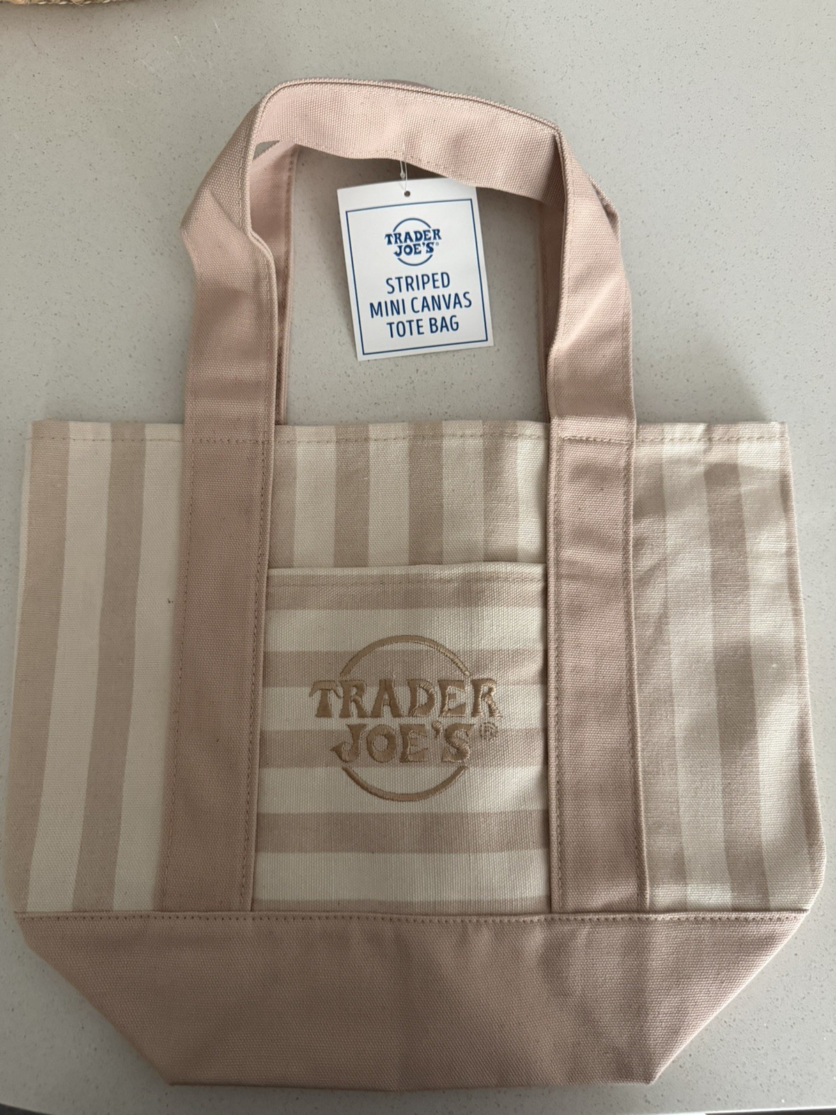 Trader Joe’s Mini Pastel Stripe Canvas Tote Bag