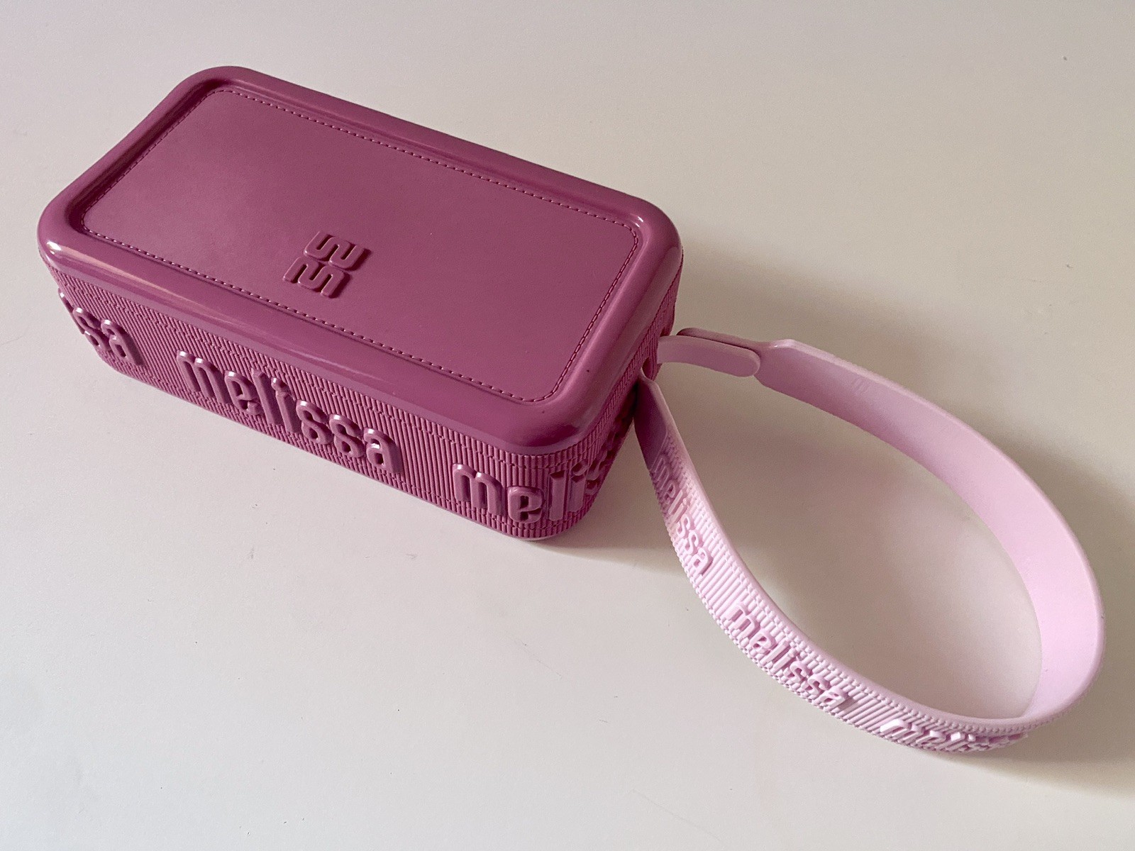 MELISSA Sun Treasure Bag pink jelly rubber bag clutch with wrist strap