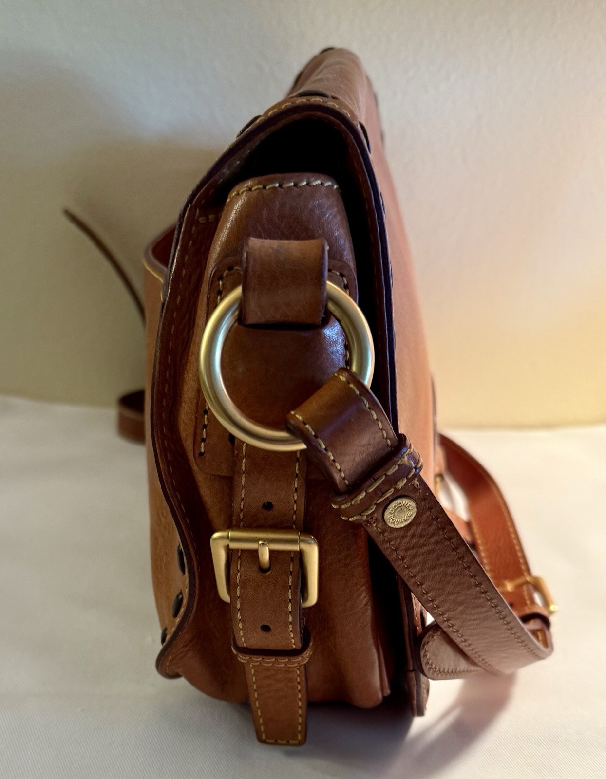 Vintage Dooney & Bourke Equestrian Leather Saddle Shoulder Crossbody Bag
