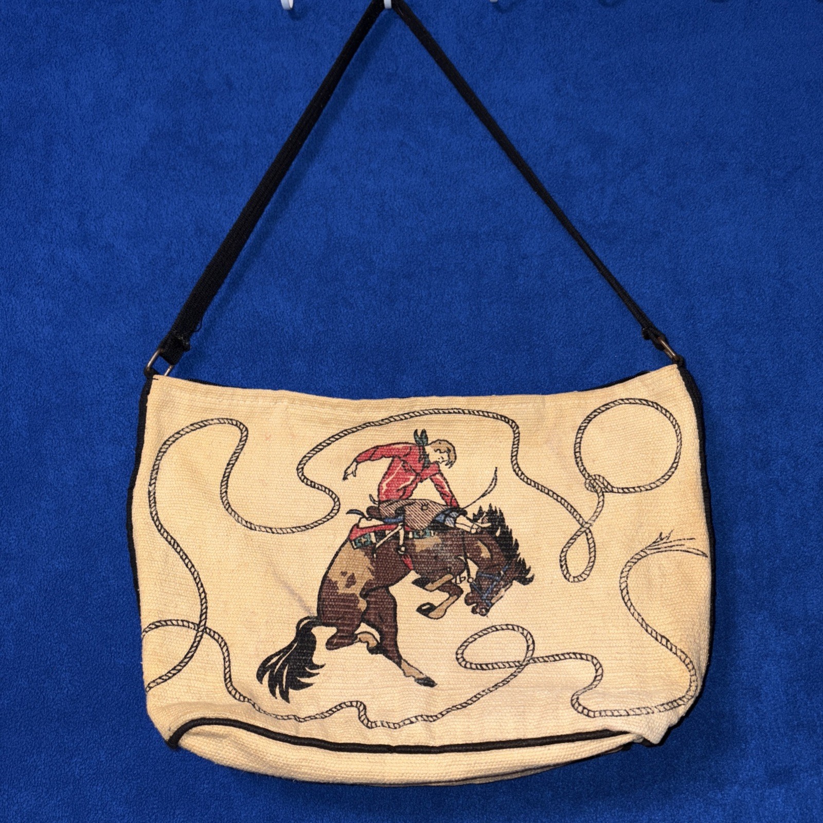 El Paso Saddle Blanket Company Purse Shoulder Bag Tote Bronc Rider Design