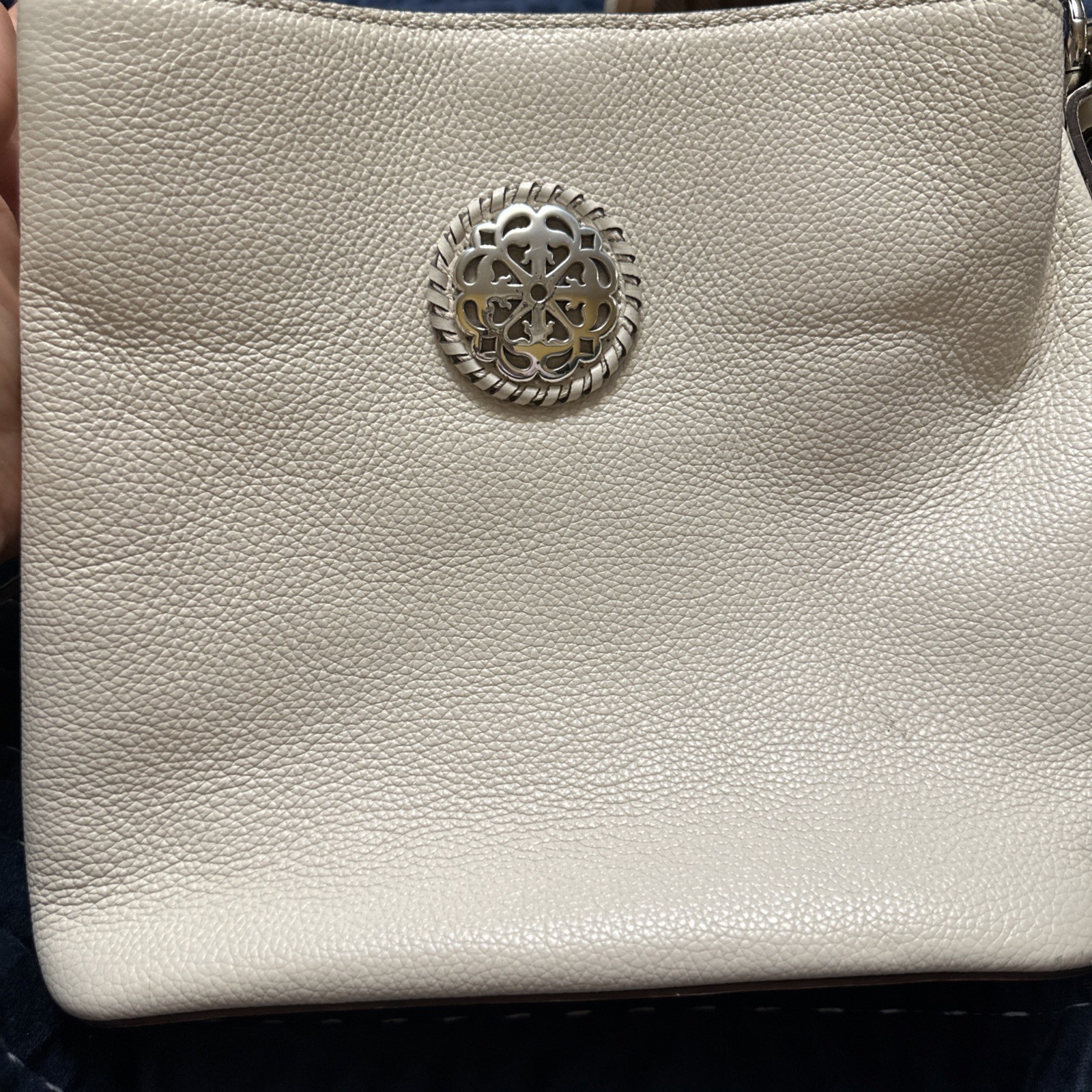 BRIGHTON FERRARA COLLECTION WHITE NOELLE BUCKET BAG CROSSBODY SHOULDER BAG $410