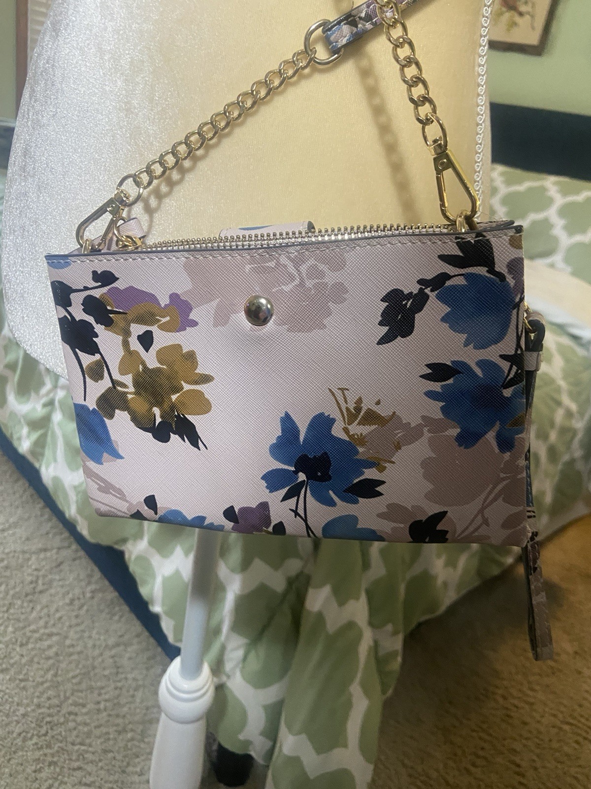 Nanette Lepore Floral Small Crossbody Wristlet Zip Snap Wallet Bag w/ Strap