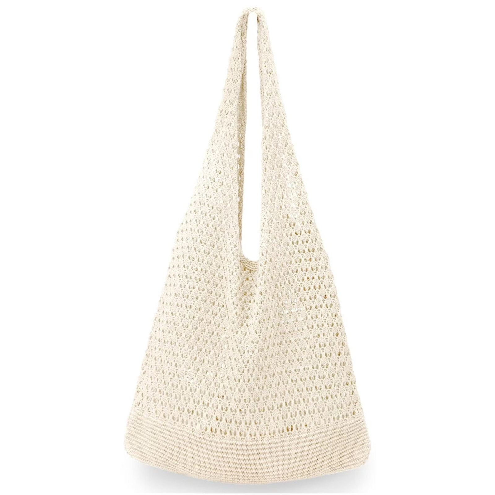 Crochet Tote Bag Mesh Beach Bag Knit Summer Hobo Cream Vacation Boho Tote Bag