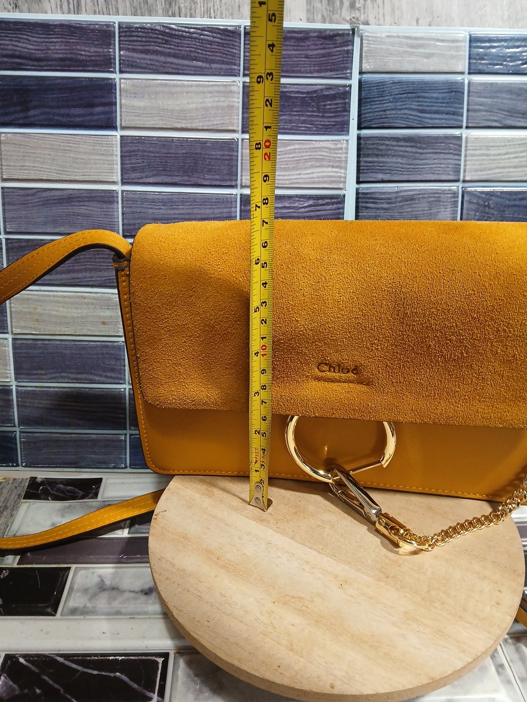 Chloé Chloe Small Faye Leather & Suede Shoulder Crossbody Bag Yellow 02-15-99-65