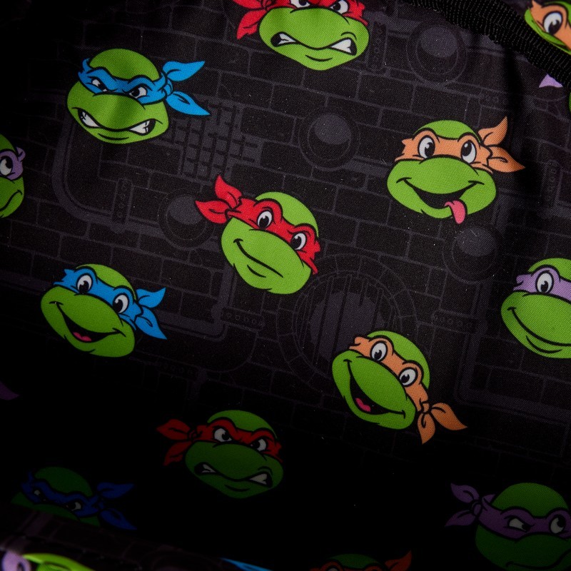 Loungefly TMNT Turtle Power Round Zip Backpack w/ Applique, Adjustable Strap