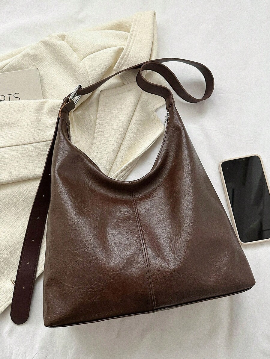 Minimalist Commuter Tote Bag Women Large Capacity Hobo Shoulder Underarm Purse