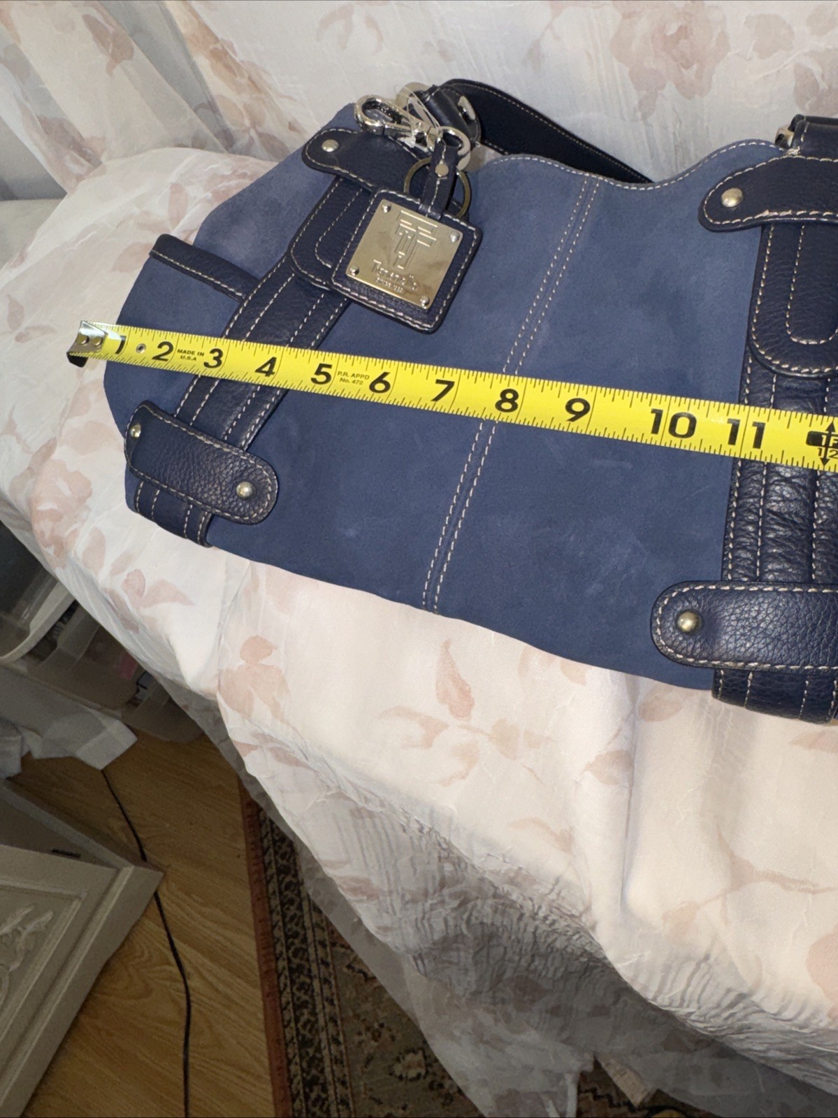 Tignanello Soft leather blue shoulder handbags Brand New
