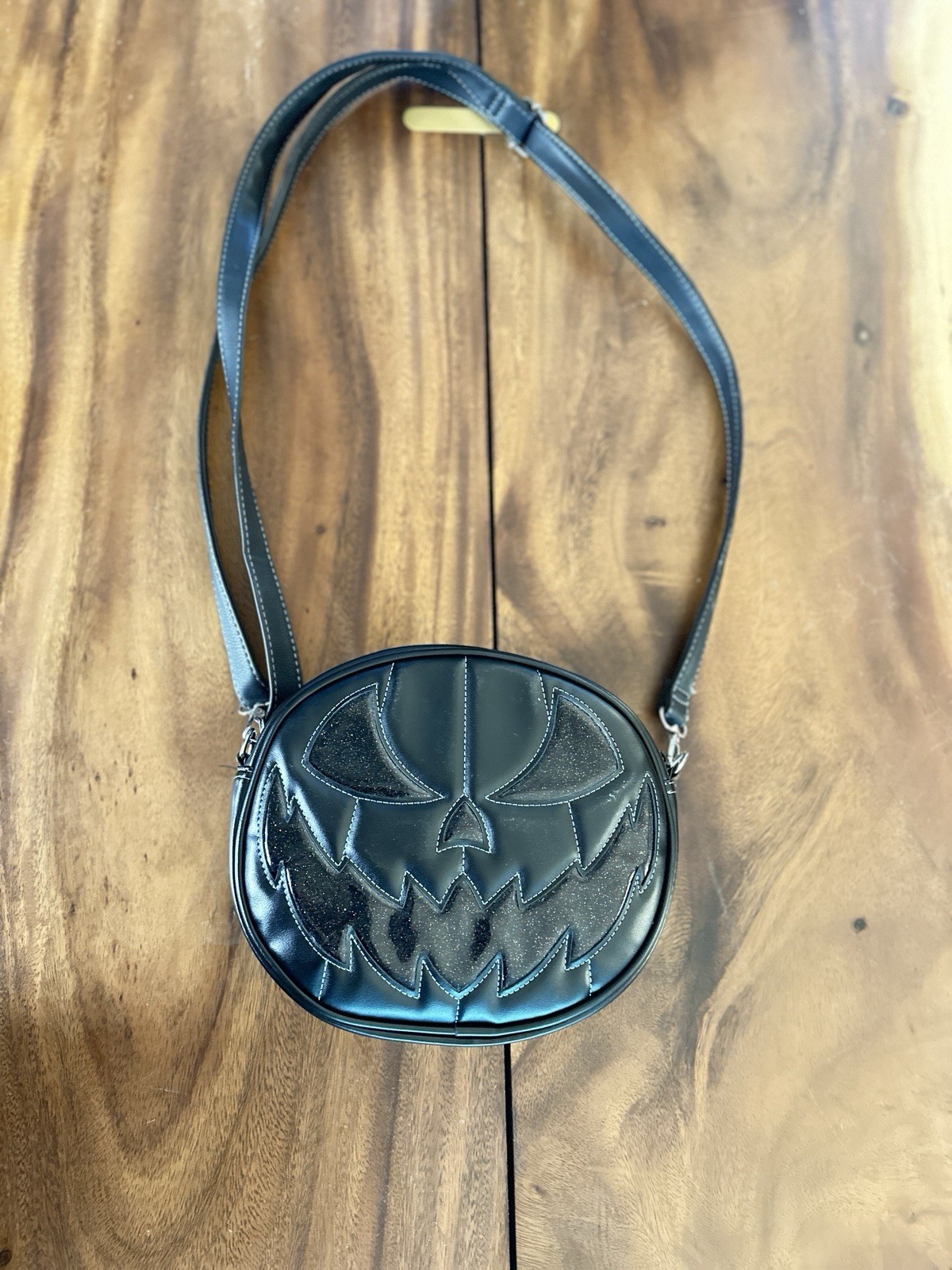 Love Pain And Stitches Glitter Black Pumpkin Crossbody Pumpkin Kult.