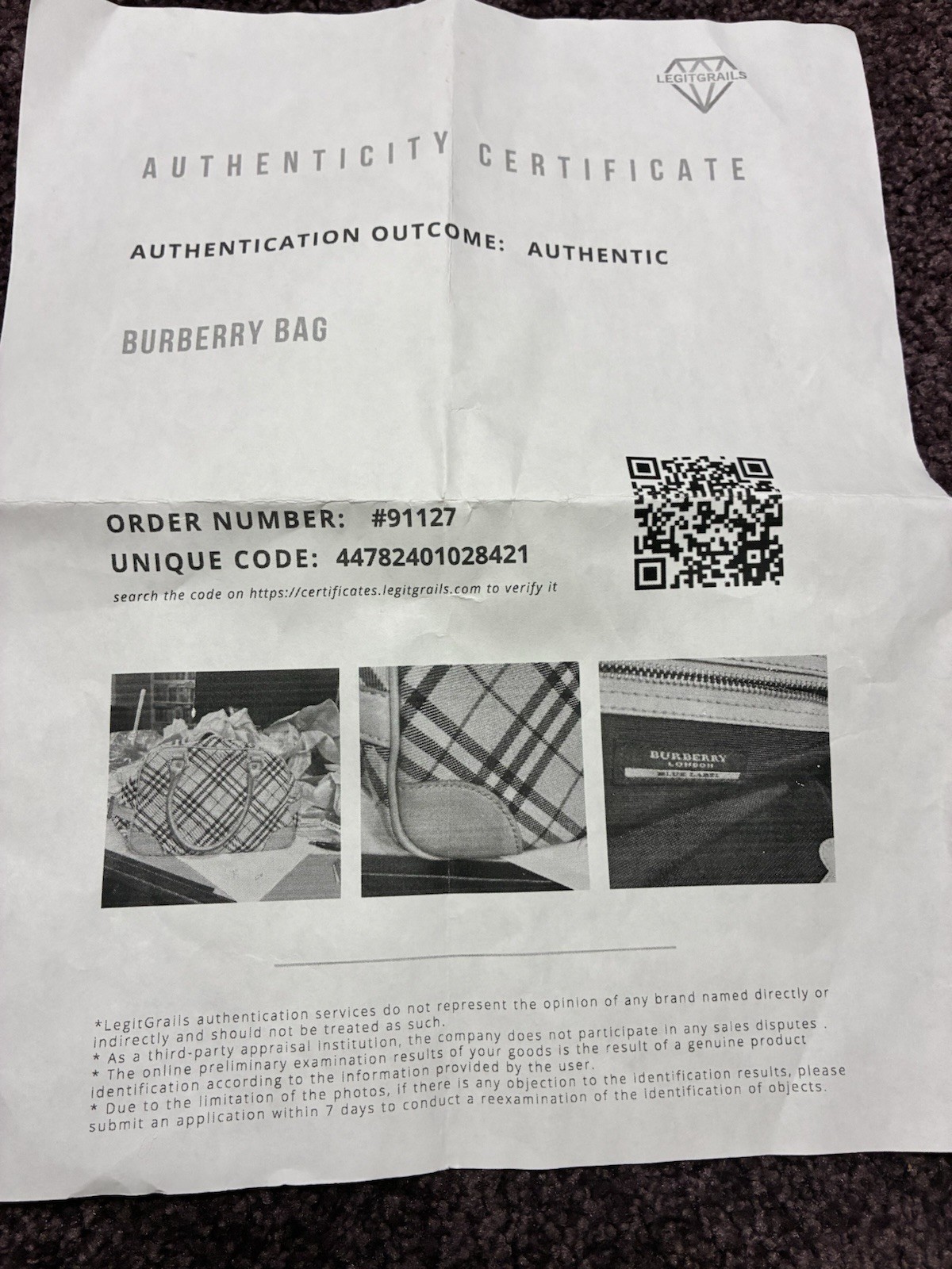 Burberry Blue Label Tote Bag Canvas Pink Nova Check From Japan Boston W COA