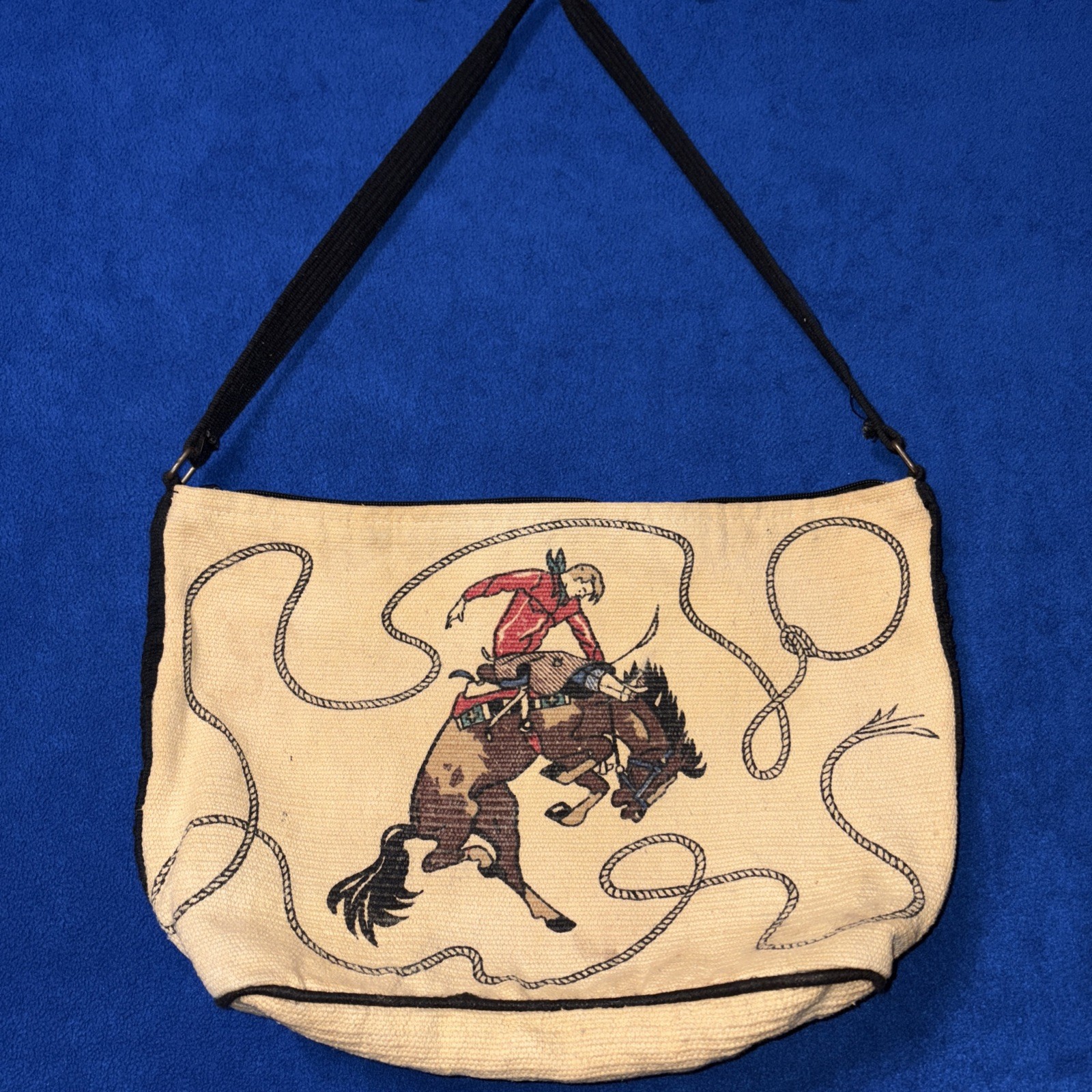 El Paso Saddle Blanket Company Purse Shoulder Bag Tote Bronc Rider Design