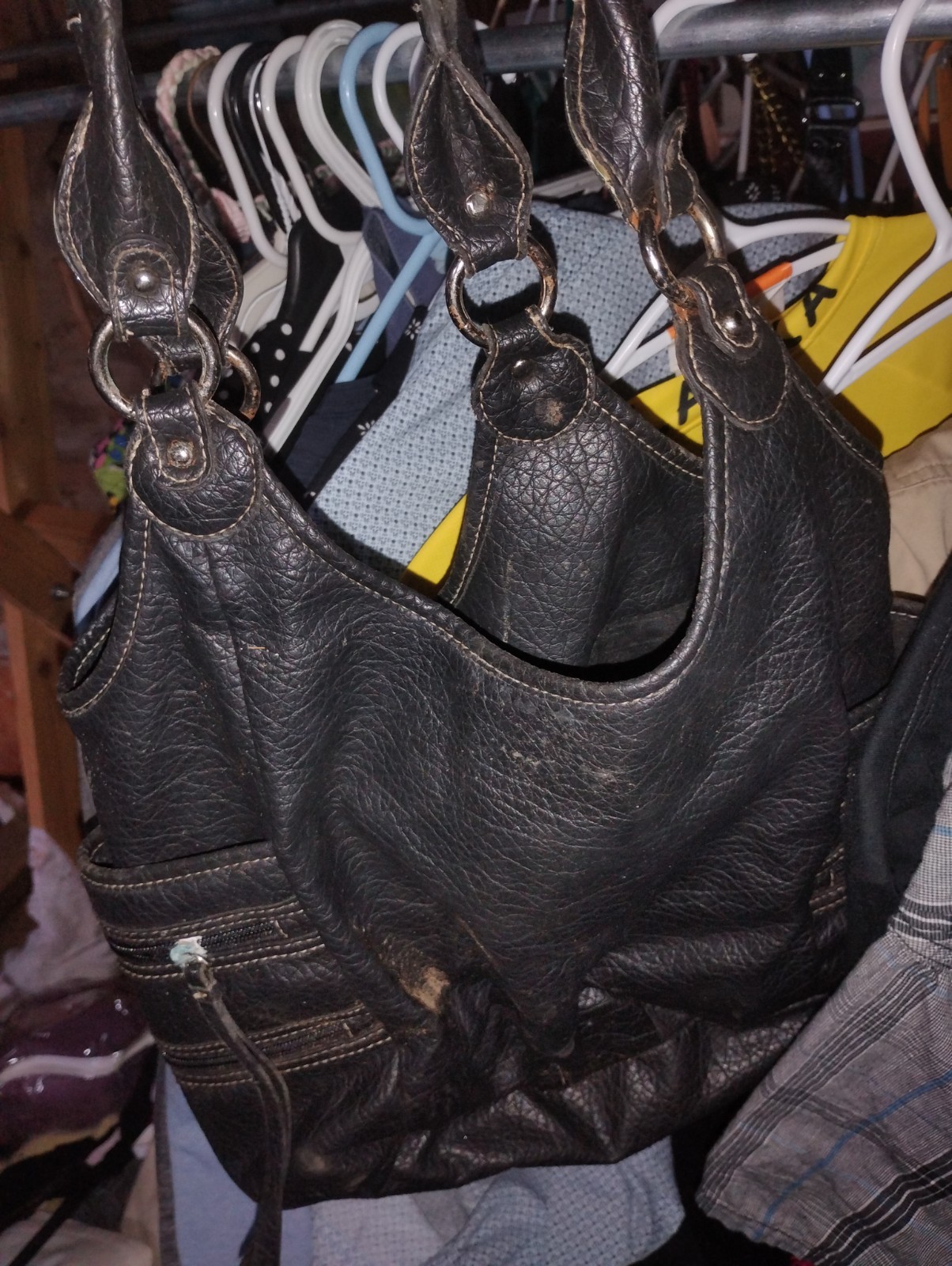 Rosetti Black Purse Vintage Aged Metal Purse Bag