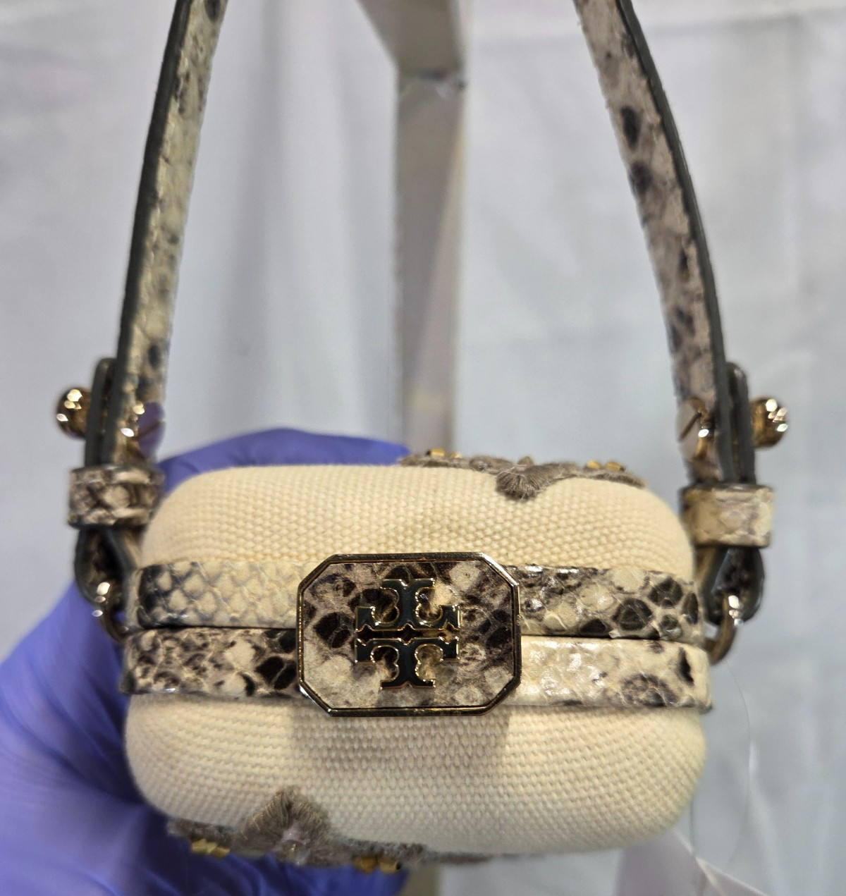 Tory Burch Jardin Canvas Minaudiere Clutch