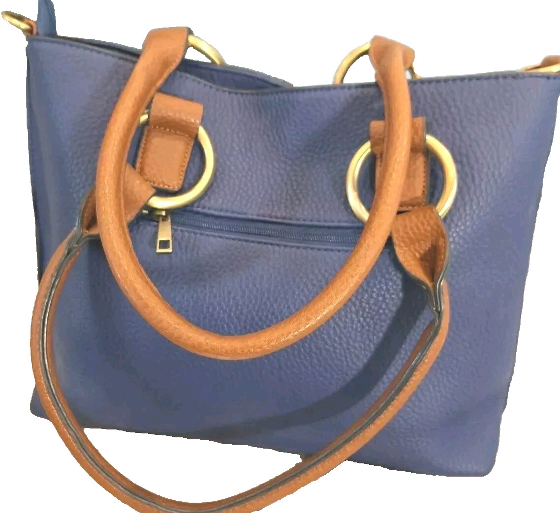 Clearance BLUE Adj Crossbody Shoulder Handbag Brass Decore Go Anywhere New