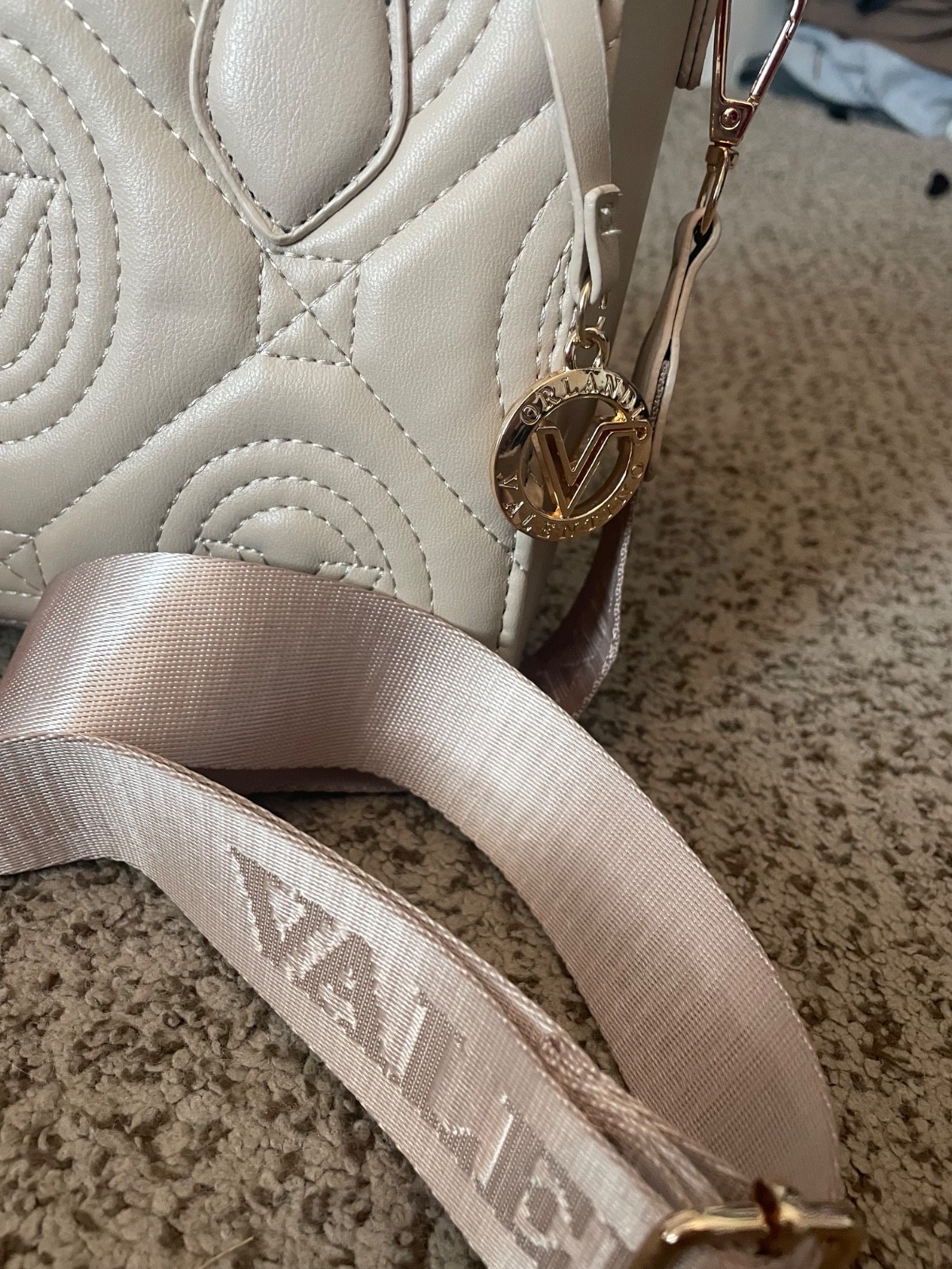 Valentino Orlandi Taupe Quilted Shoulder Bag brand new with crossbody strap
