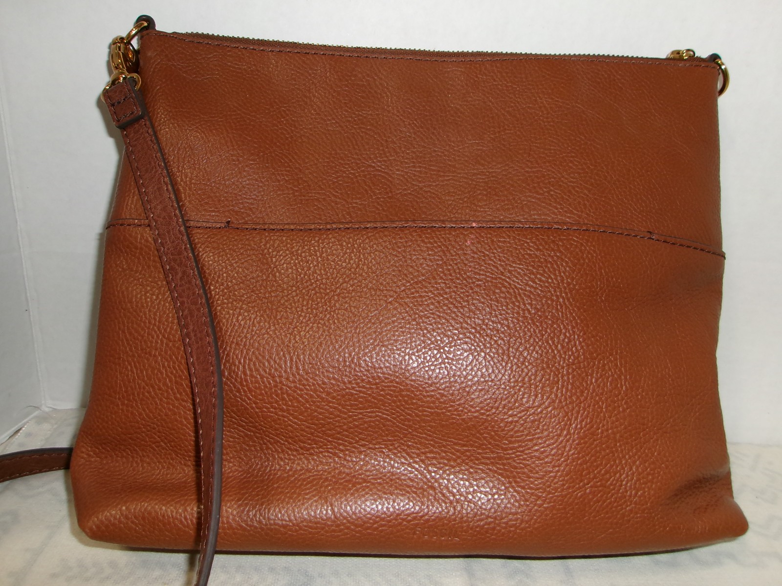 FOSSIL CHESTNUT BROWN PEBBLE LEATHER CROSS BODY