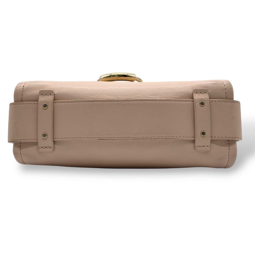 Chloe Tess Mini Day Handbag Motty Gray Top Handle Bag Gold Auth Flap Women’s