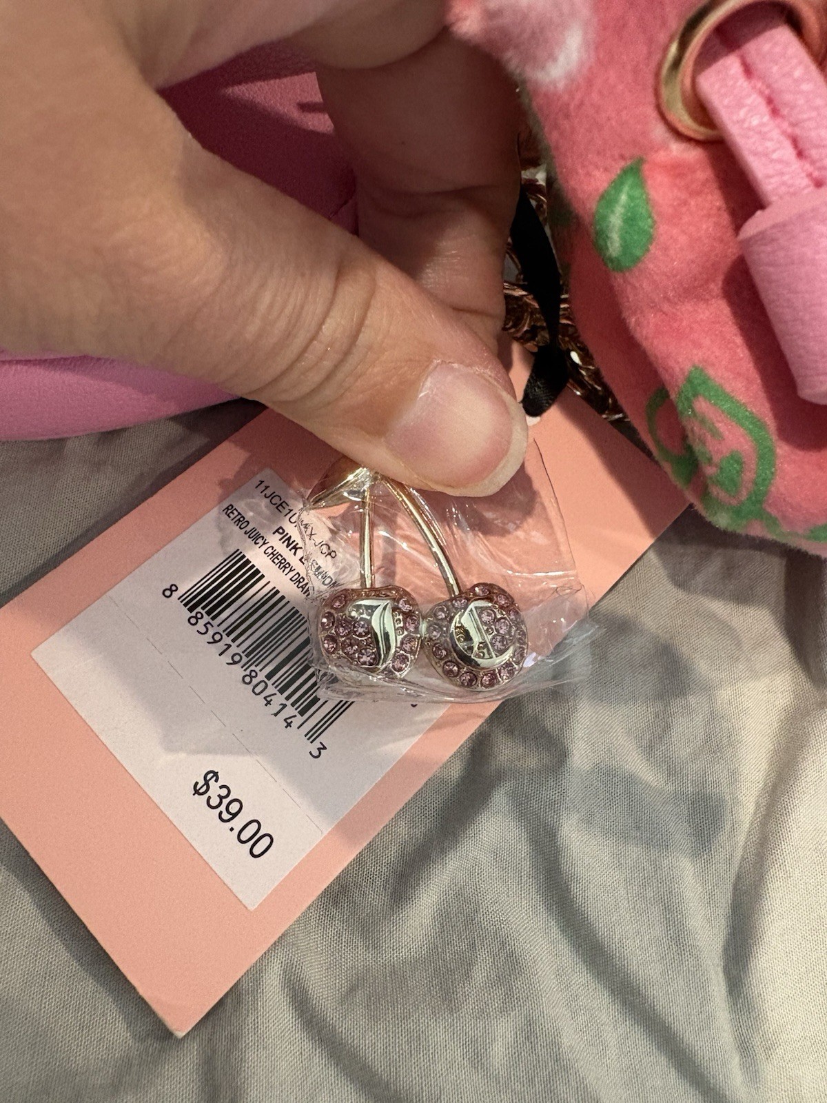 Juicy Couture Retro Juicy Drawstring And Heart Micro Bags NWT Pink Lemonade