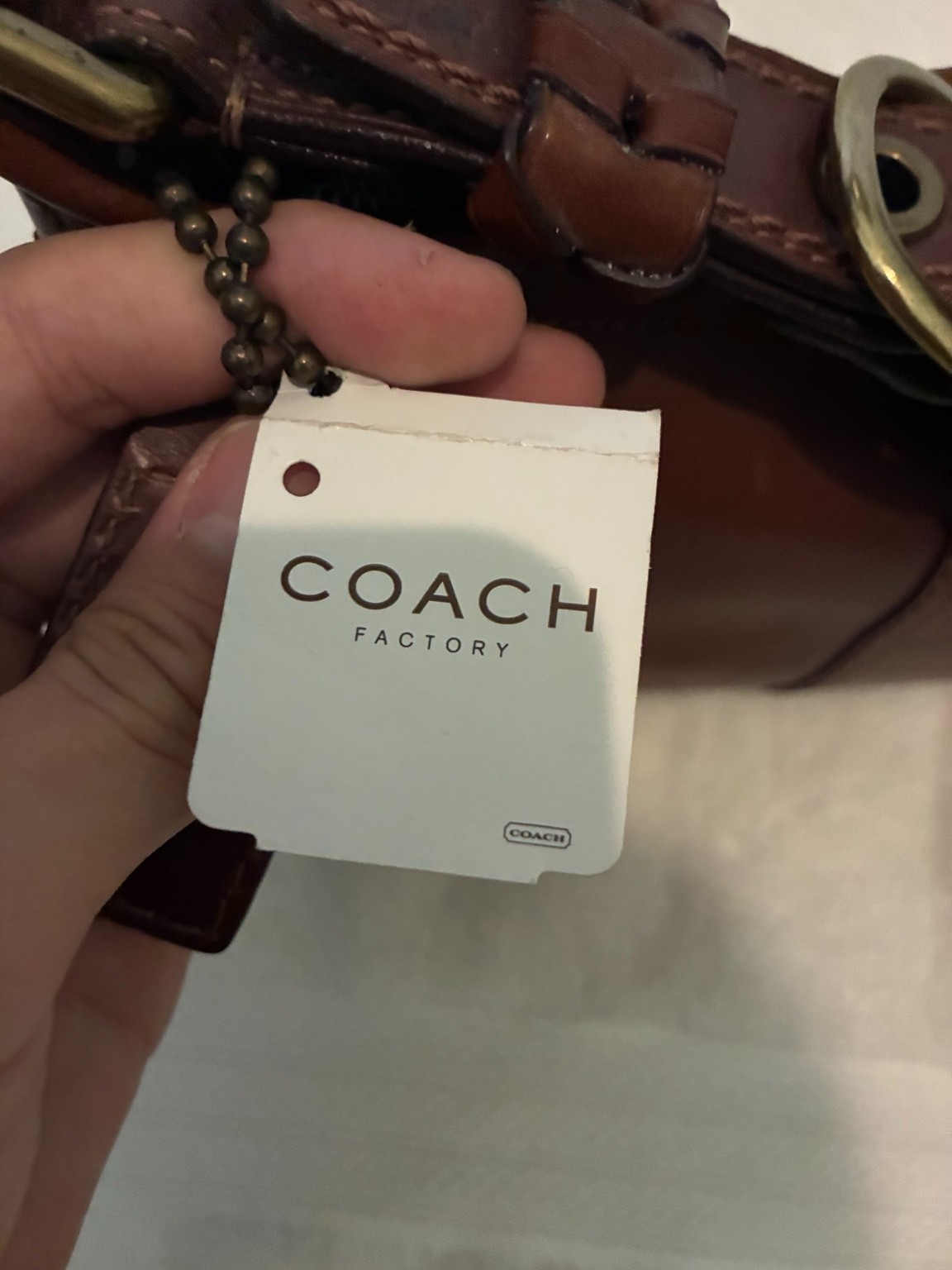 Coach 11415 Burnished Leather Brown Shoulder Bag w/ Dust Bag Hangtag