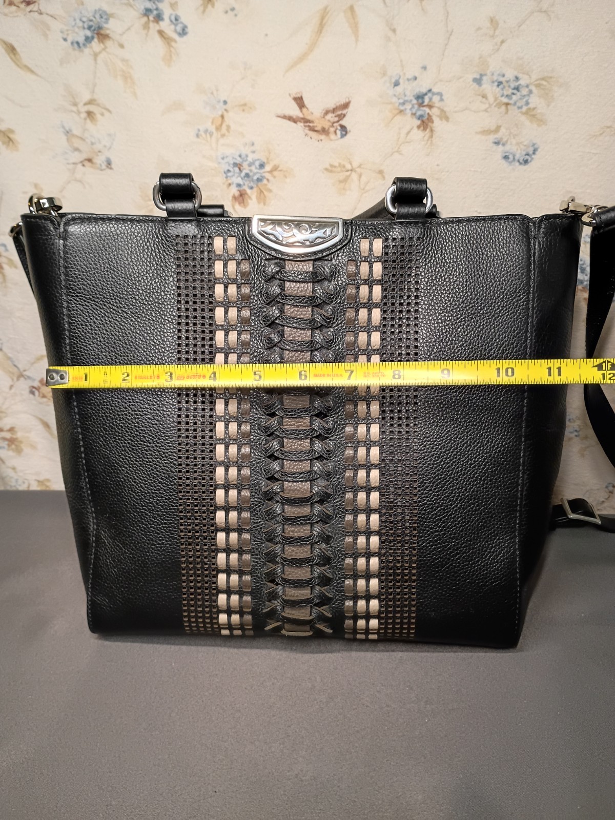 BRIGHTON Daniela Andalusia Collection Black Tote Bag removable strap