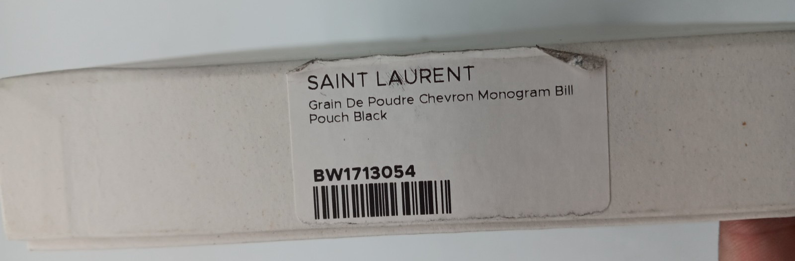 Saint Laurent | Grain De Poudre Chevron Monogram Bill Pouch | Black | 8in