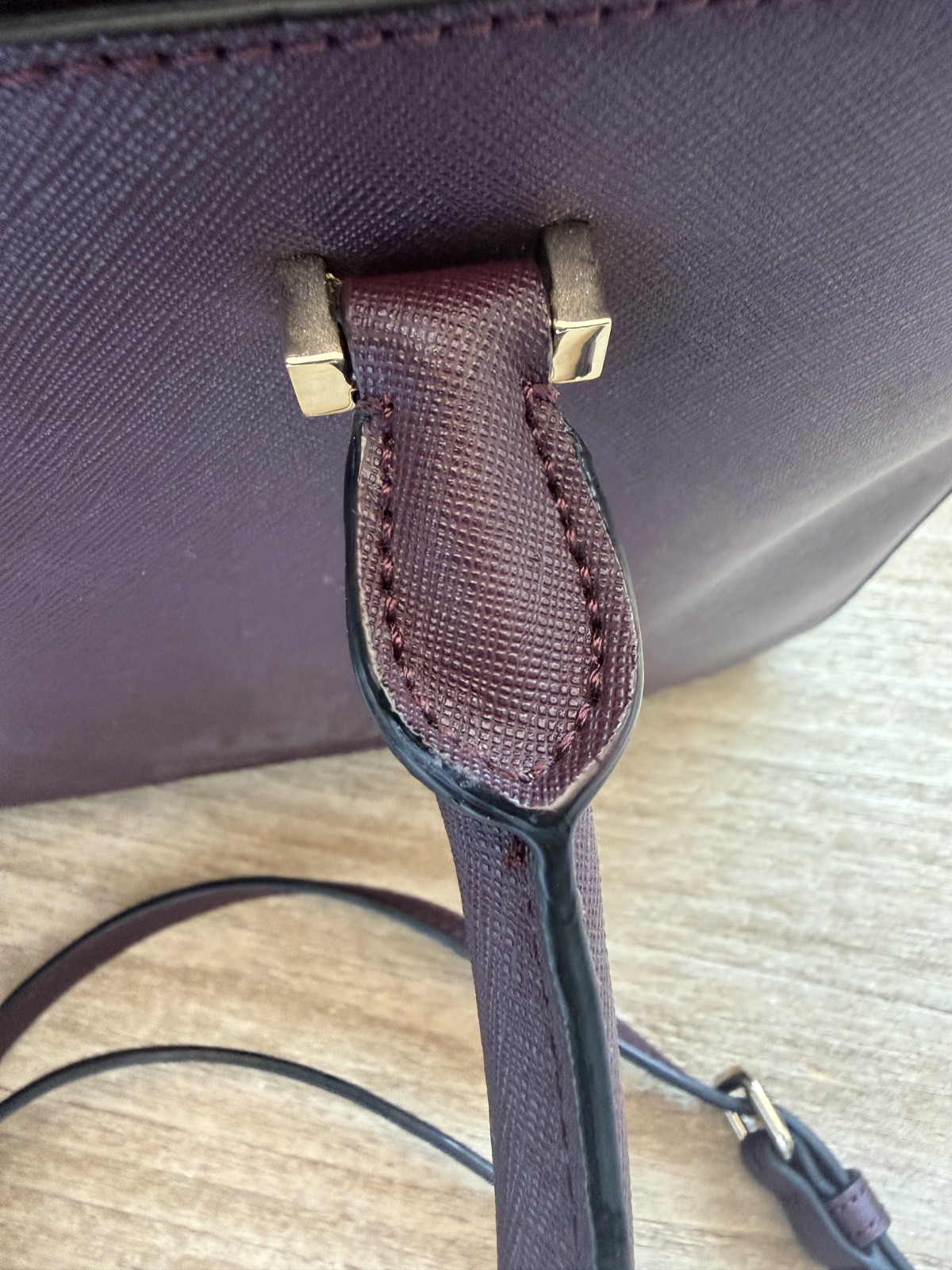 Kate Spade Saffiano Leather 13″ Laptop Bag Double Handles Shoulder Strap Plum