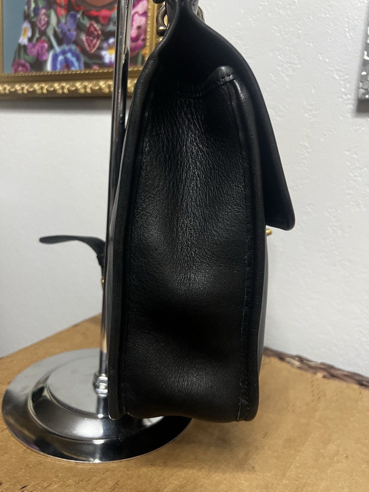 Coach Willis Black Leather Crossbody Satchel Bag Purse Vintage 9927
