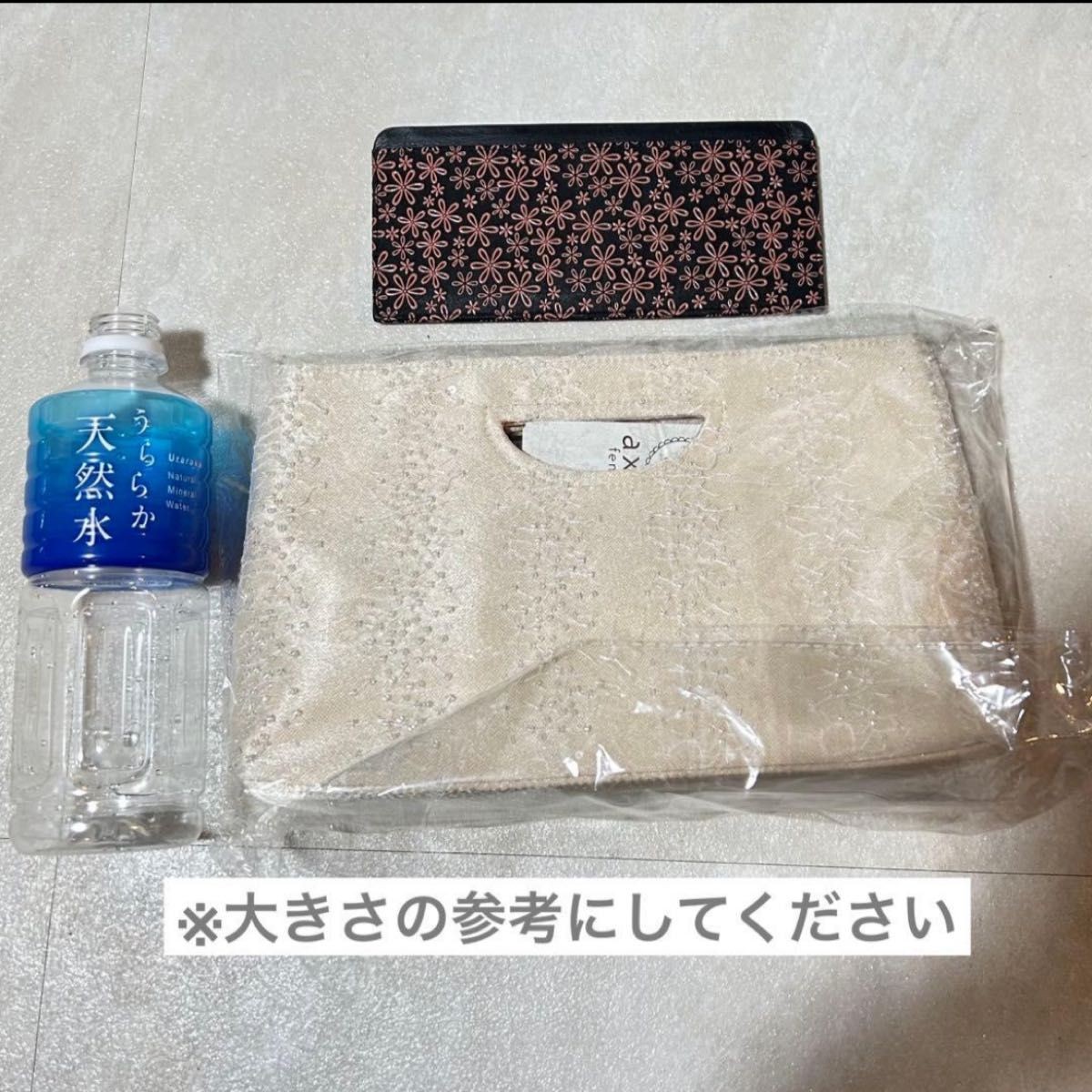 Axes Femme Beaded Party Bag Beige 27.5cm Used Japan For 14+