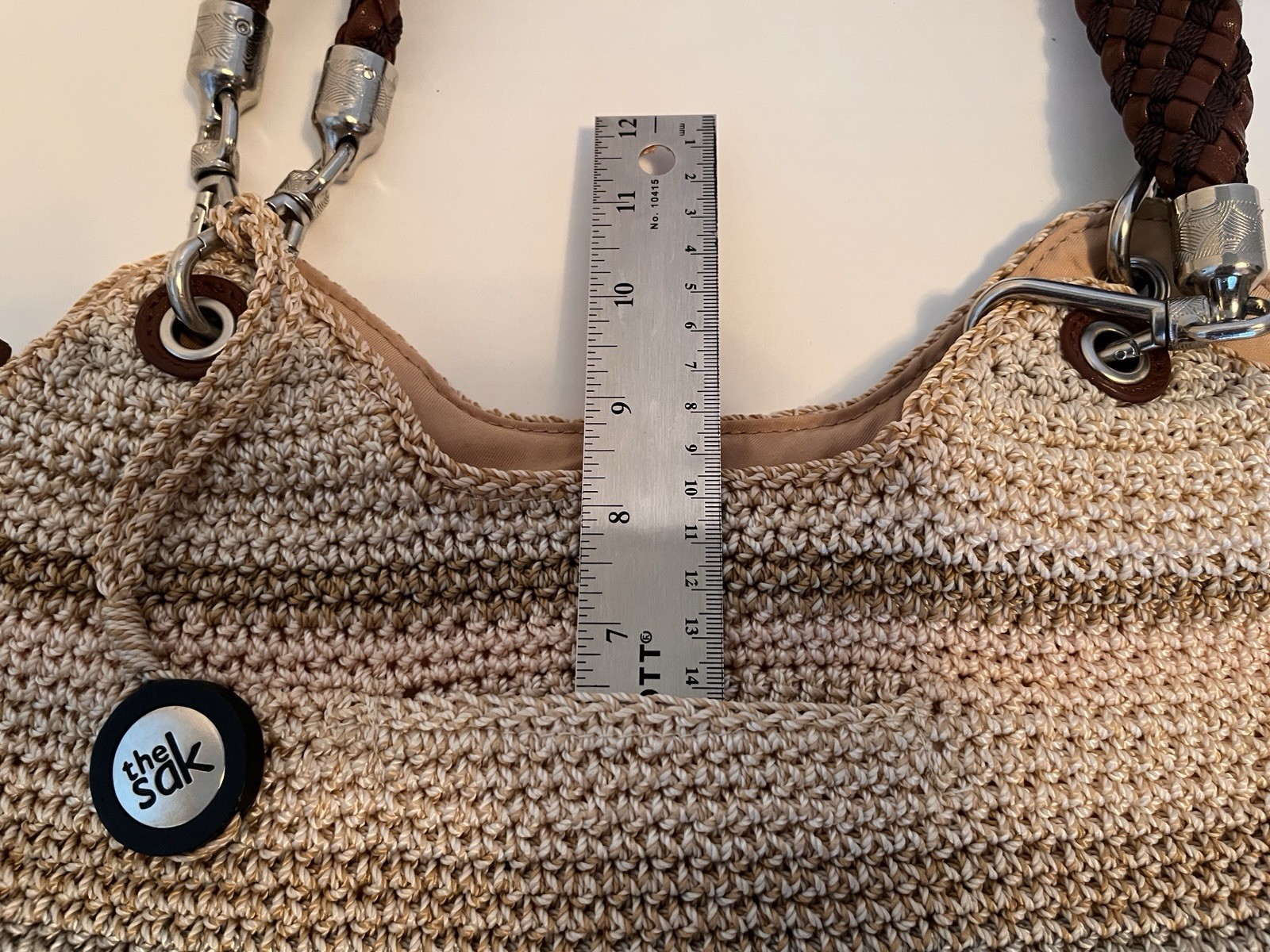 Hobo Crochet Purse w/Braided Straps by The Sak (Carry or Over Shoulder)